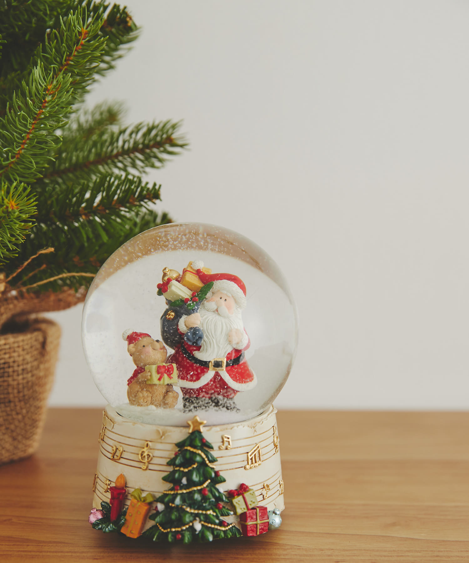 Mark's　スノードーム オルゴール サンタ・ベア -