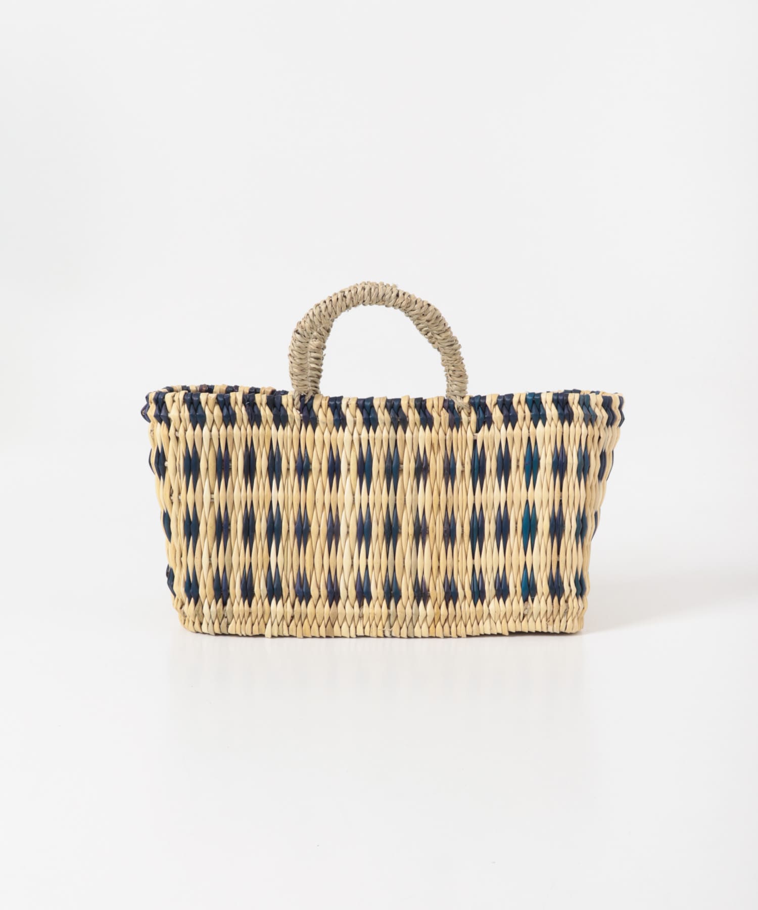 アフリカンスクエア　ストロー横長かごS ドームハンドル3