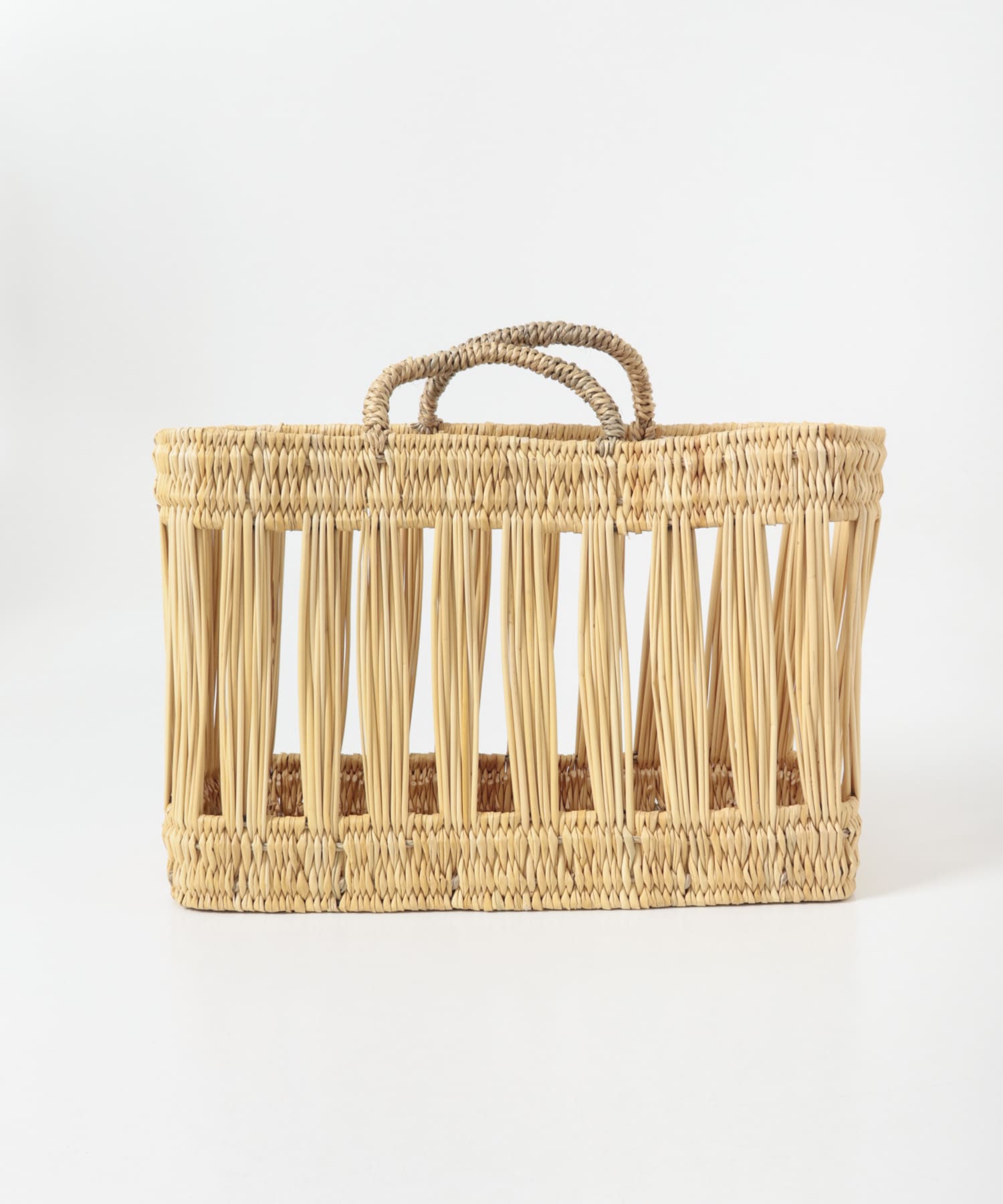 アフリカンスクエア　縦透かしストローカゴ 大