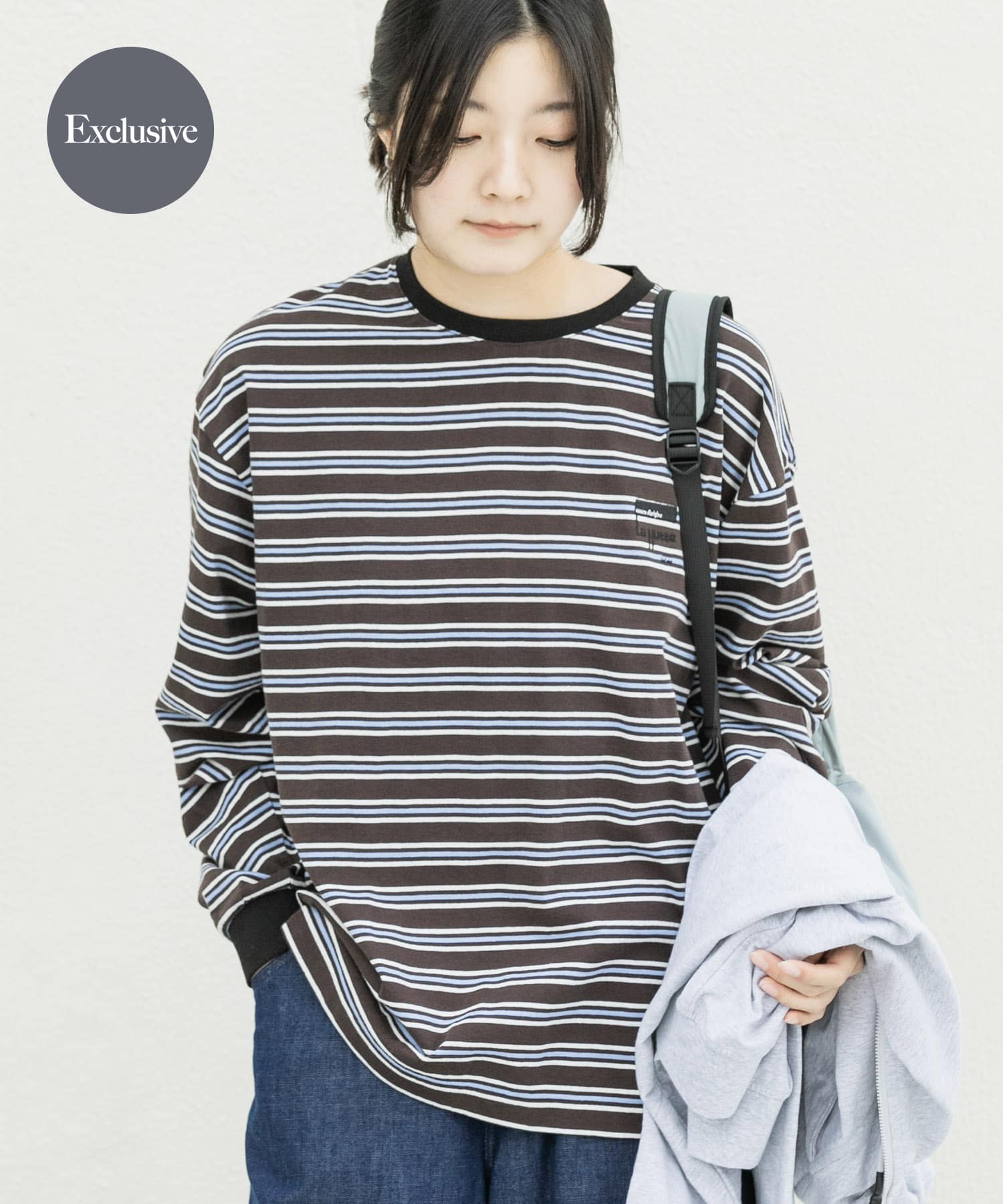 『別注』La Hutte×EKAL　 MULTI BORDERLONG-SLEEVET-SHIRTS