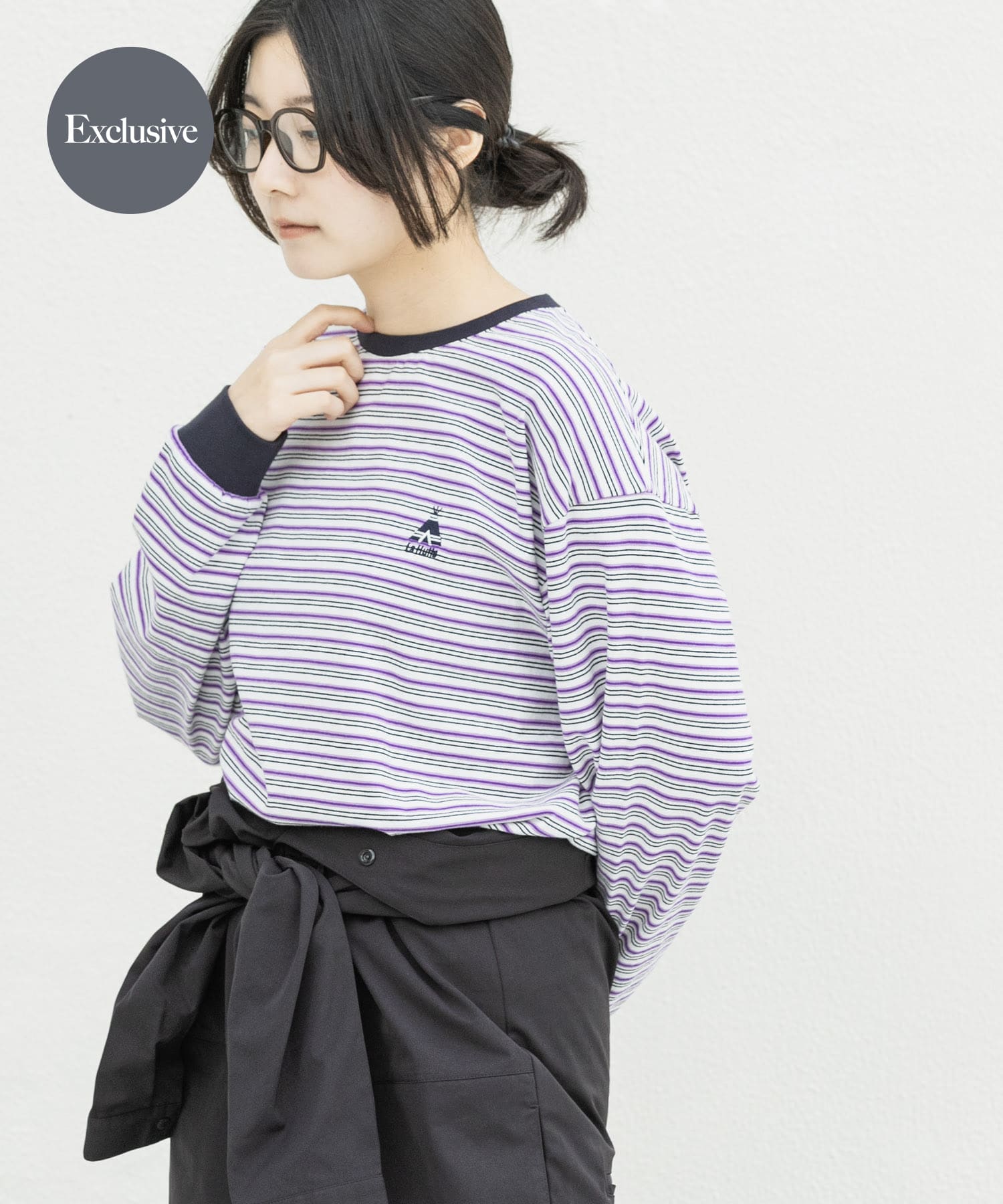 『別注』La Hutte×EKAL　 MULTI BORDERLONG-SLEEVET-SHIRTS