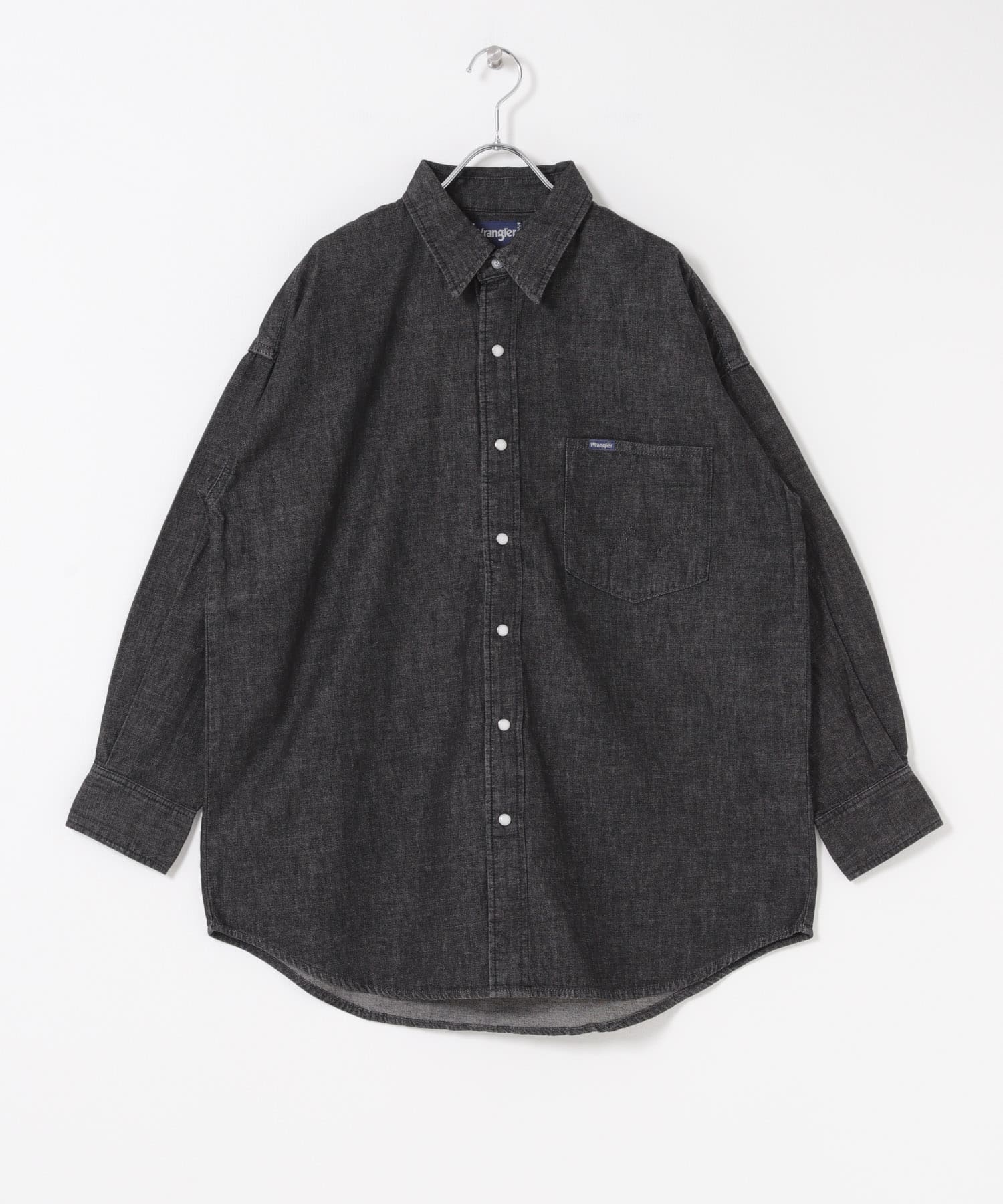 『別注』Wrangler×EKAL　LONG-SLEEVEデニムワークシャツ BLACK Free