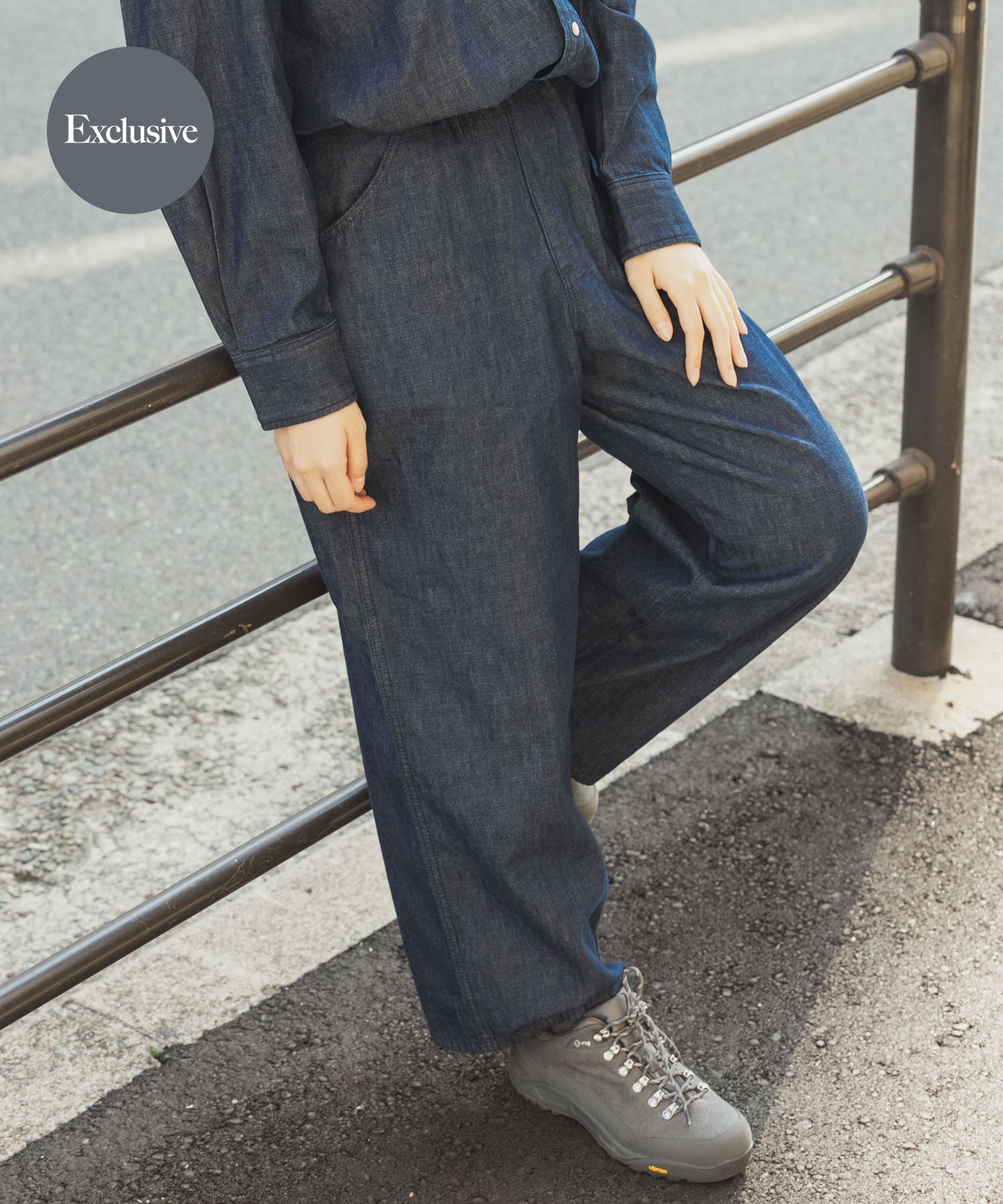 『別注』Wrangler×EKAL　デニムリラックスバギーパンツ