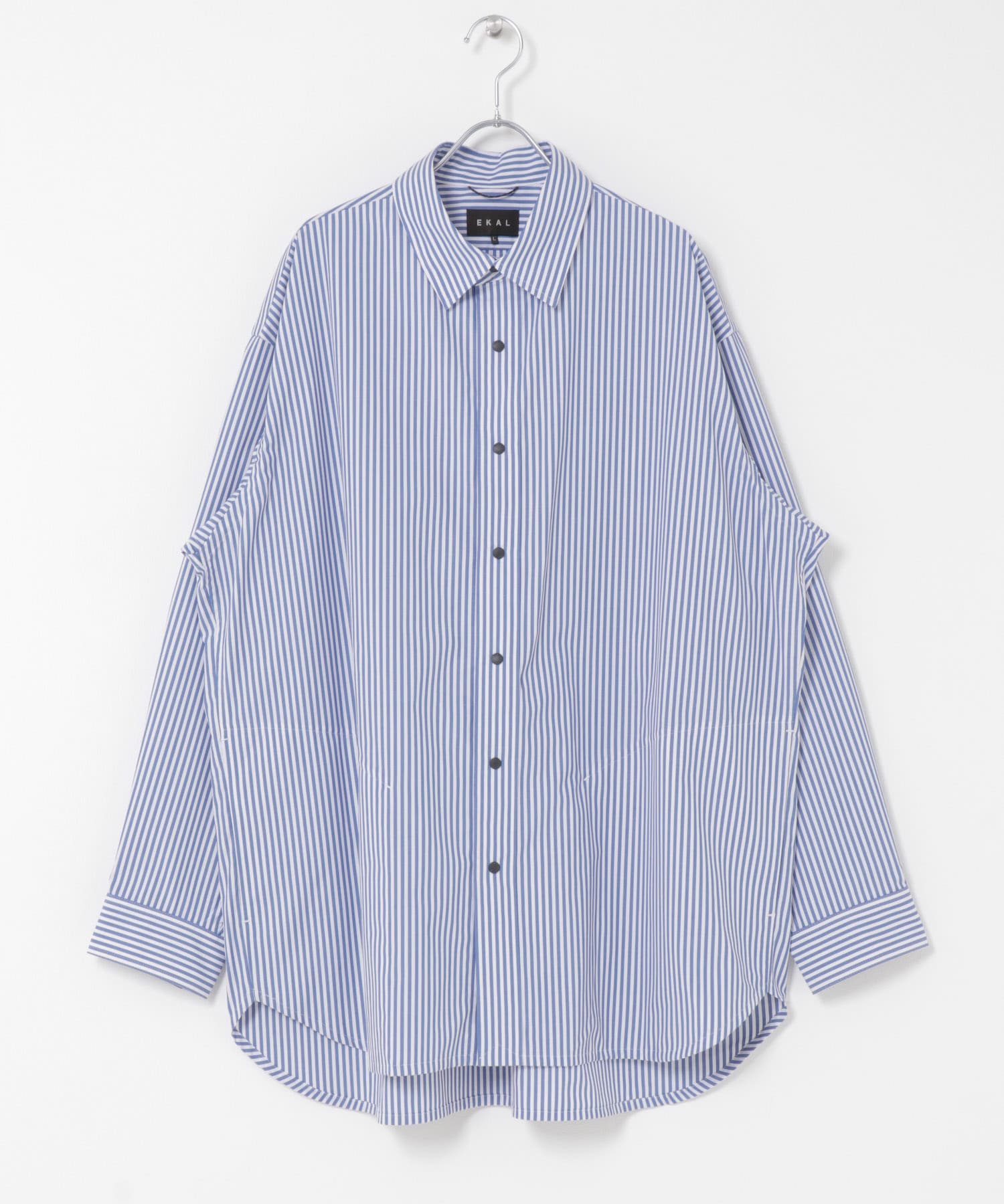 エステネージュ ロングスリーブシャツ ストライプ M