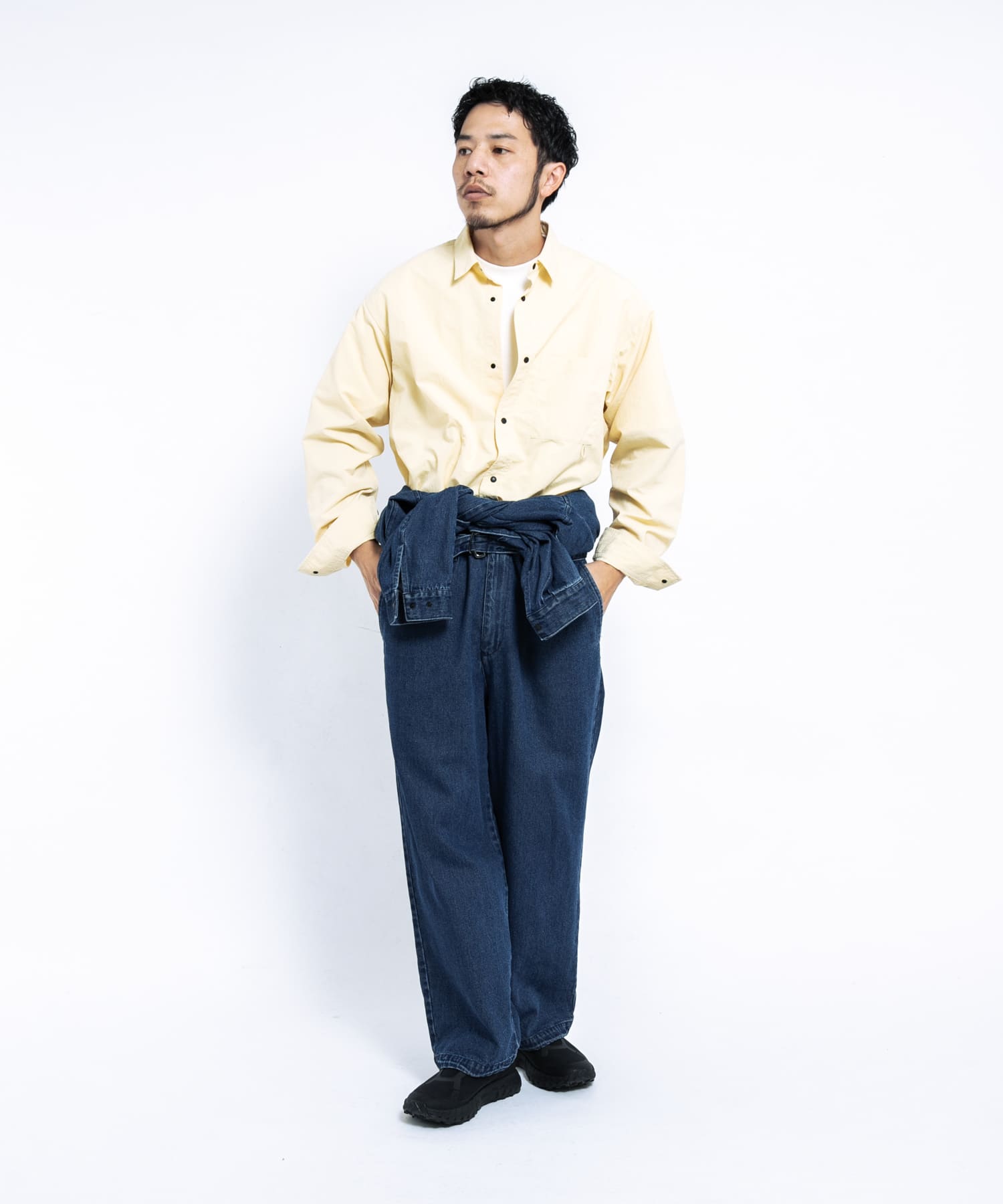 『UR TECH』ナイロンタッサーロングスリーブシャツ イエロー L