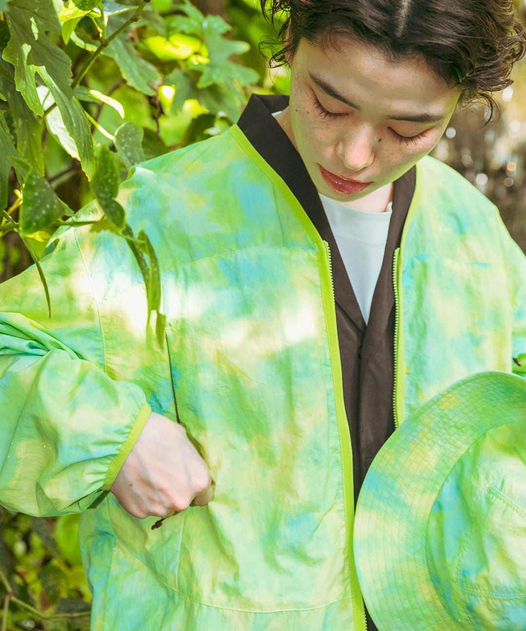 『UR TECH』ナイロンタッサ－ZIP カーディガン