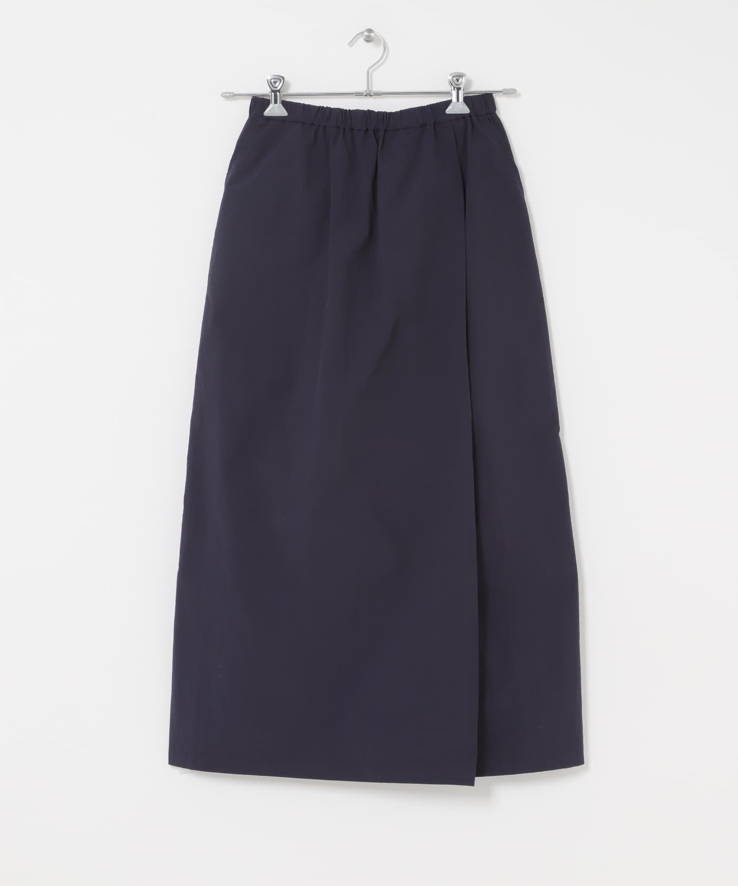 『UR TECH』ナイロンタッサ－ラップ風スカート ネイビー One