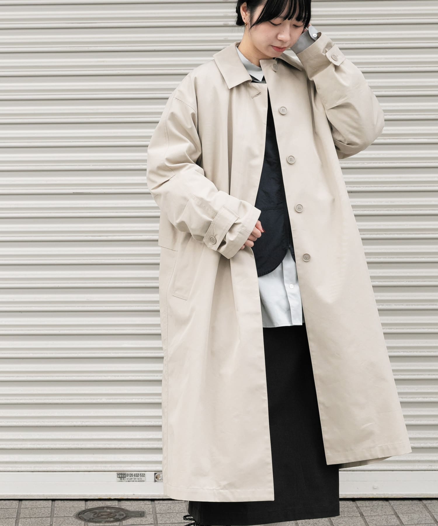 T/Cツイルステンカラーコート