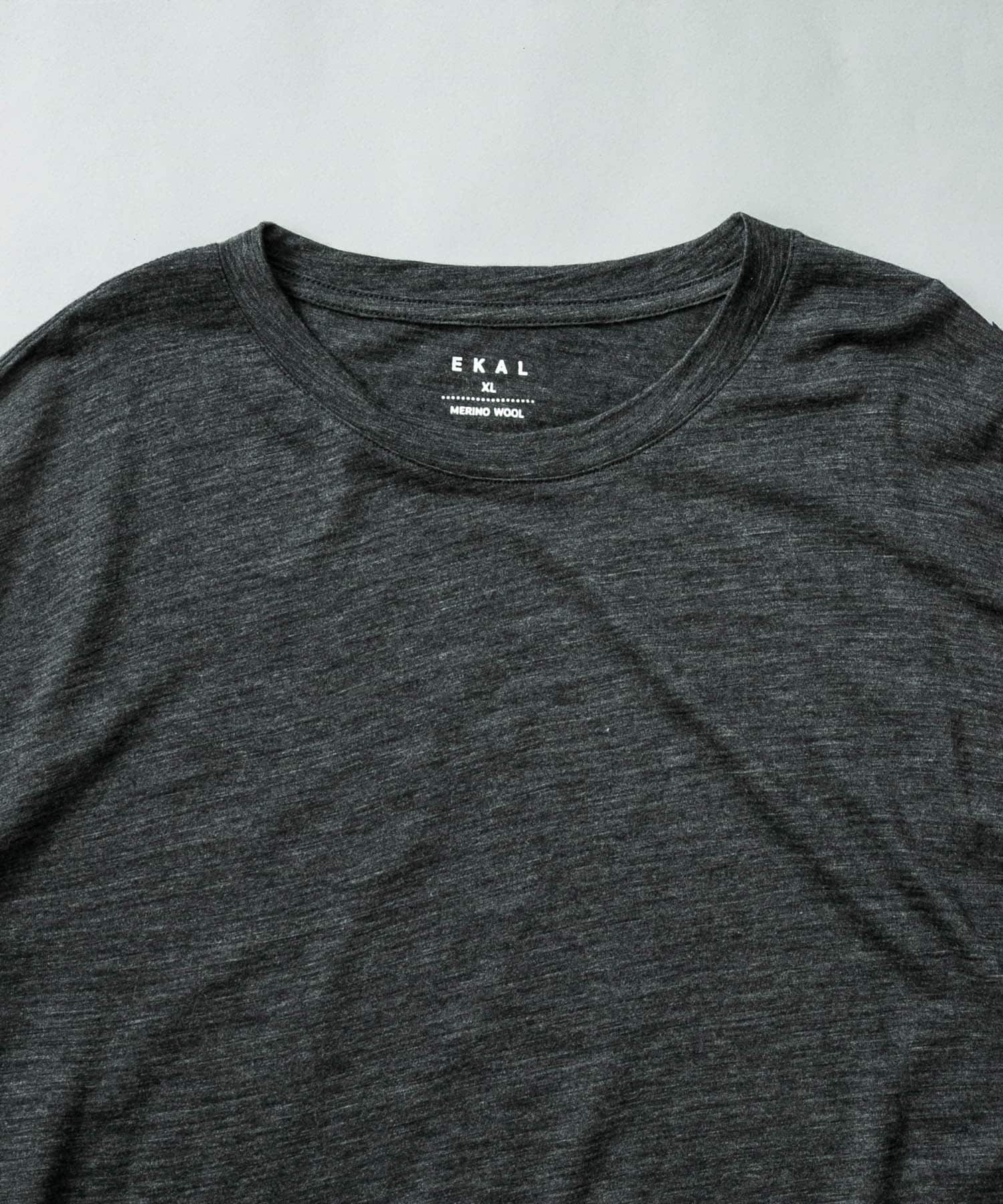 MERINO WOOL LONG-SLEEVE T-SHIRTS チャコール M