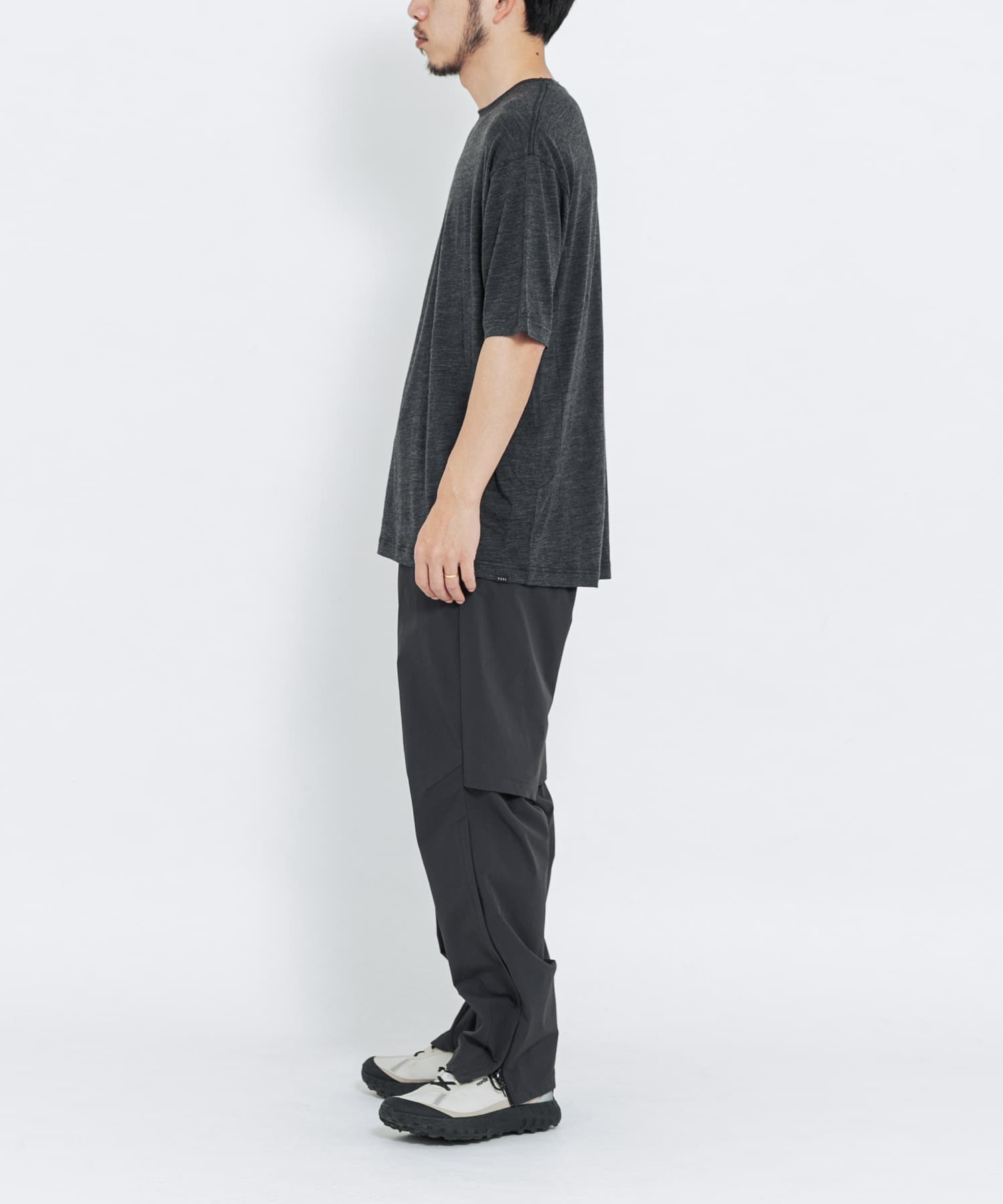 MERINO WOOL SHORT-SLEEVE T-SHIRTS チャコール L