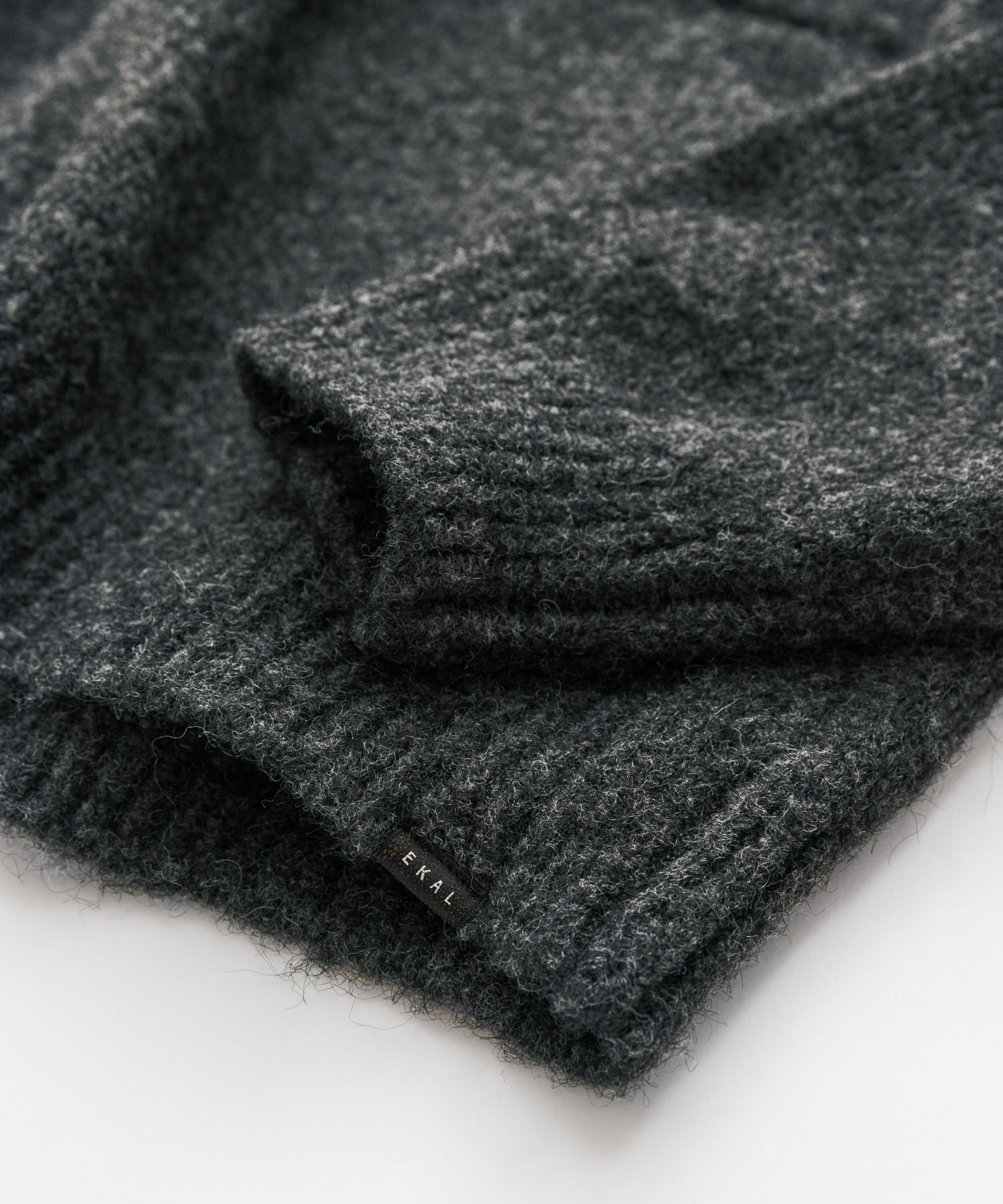 シャギーニットポロプルオーバー グレー M