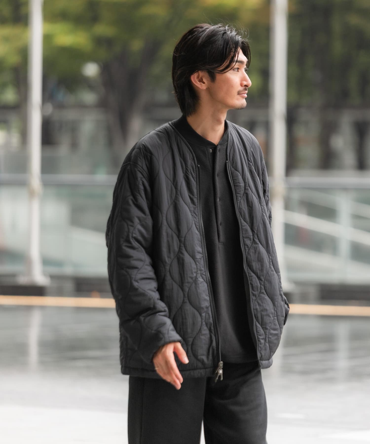 『UR TECH』ナイロンタッサーブルゾン レイクウッド L