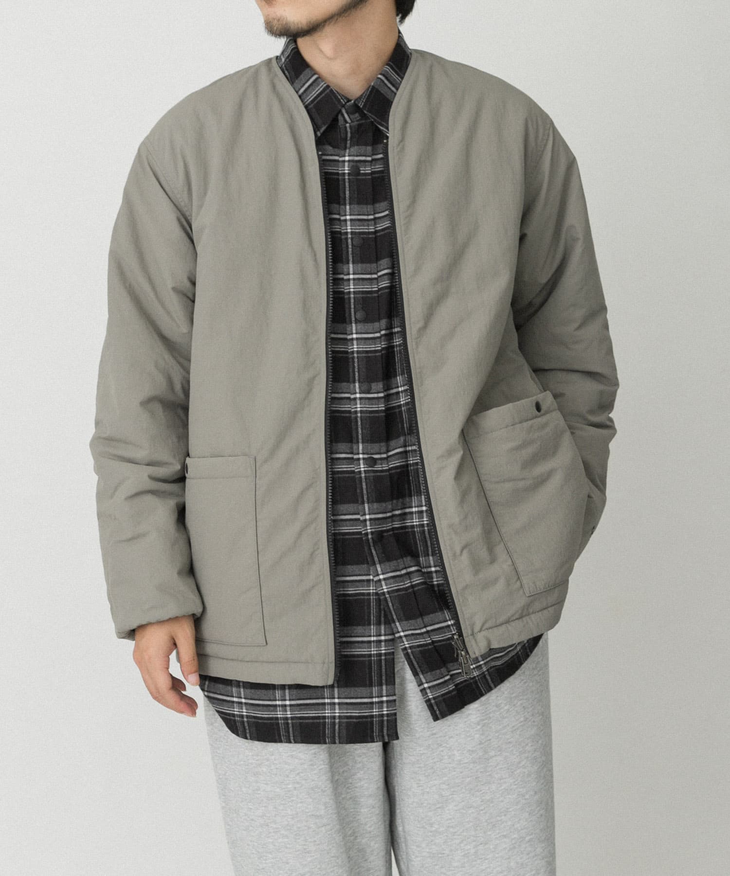 『UR TECH』ナイロンタッサーブルゾン ストーンベージュ M