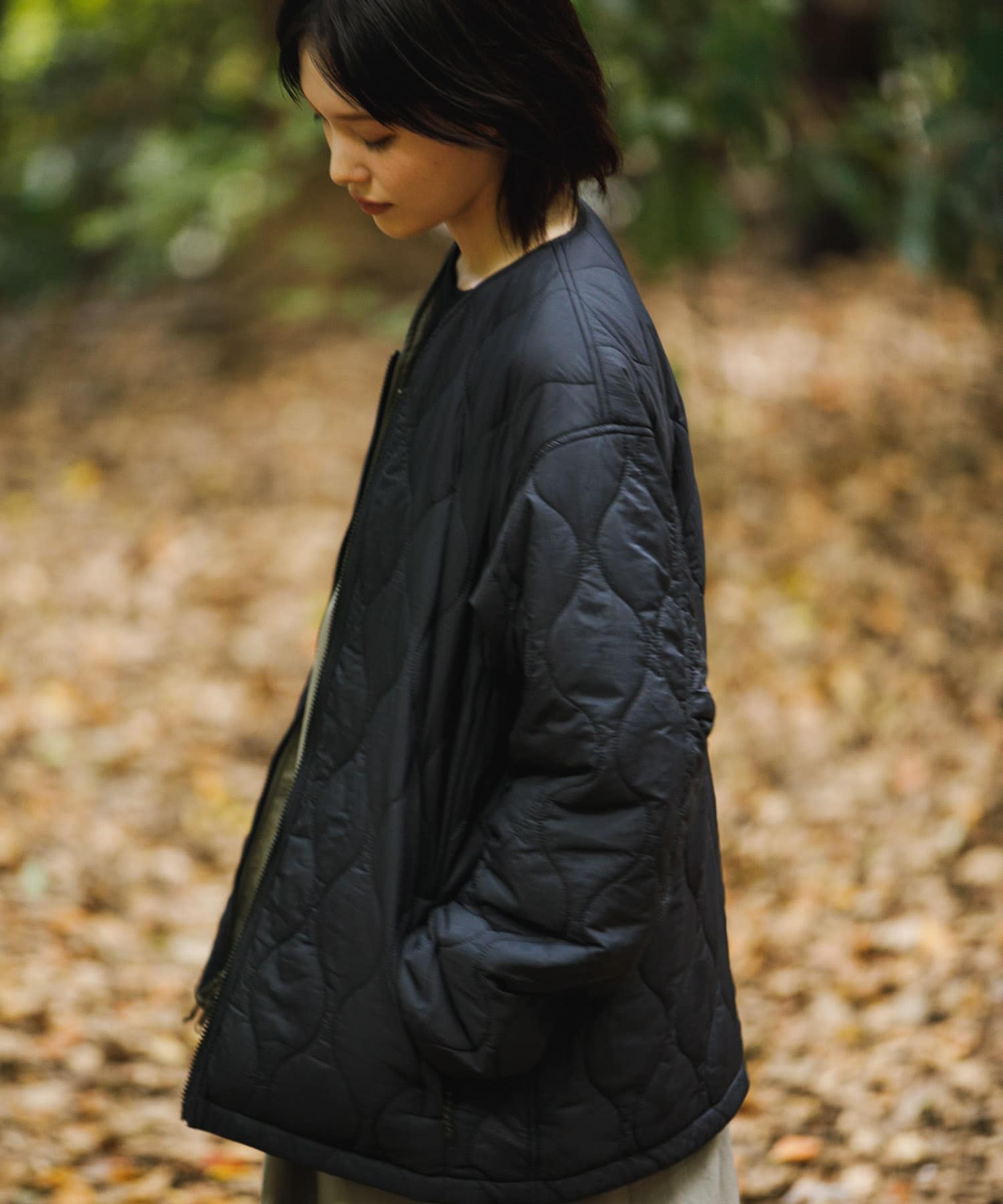 『UR TECH』ナイロンタッサーブルゾン ストーンベージュ L