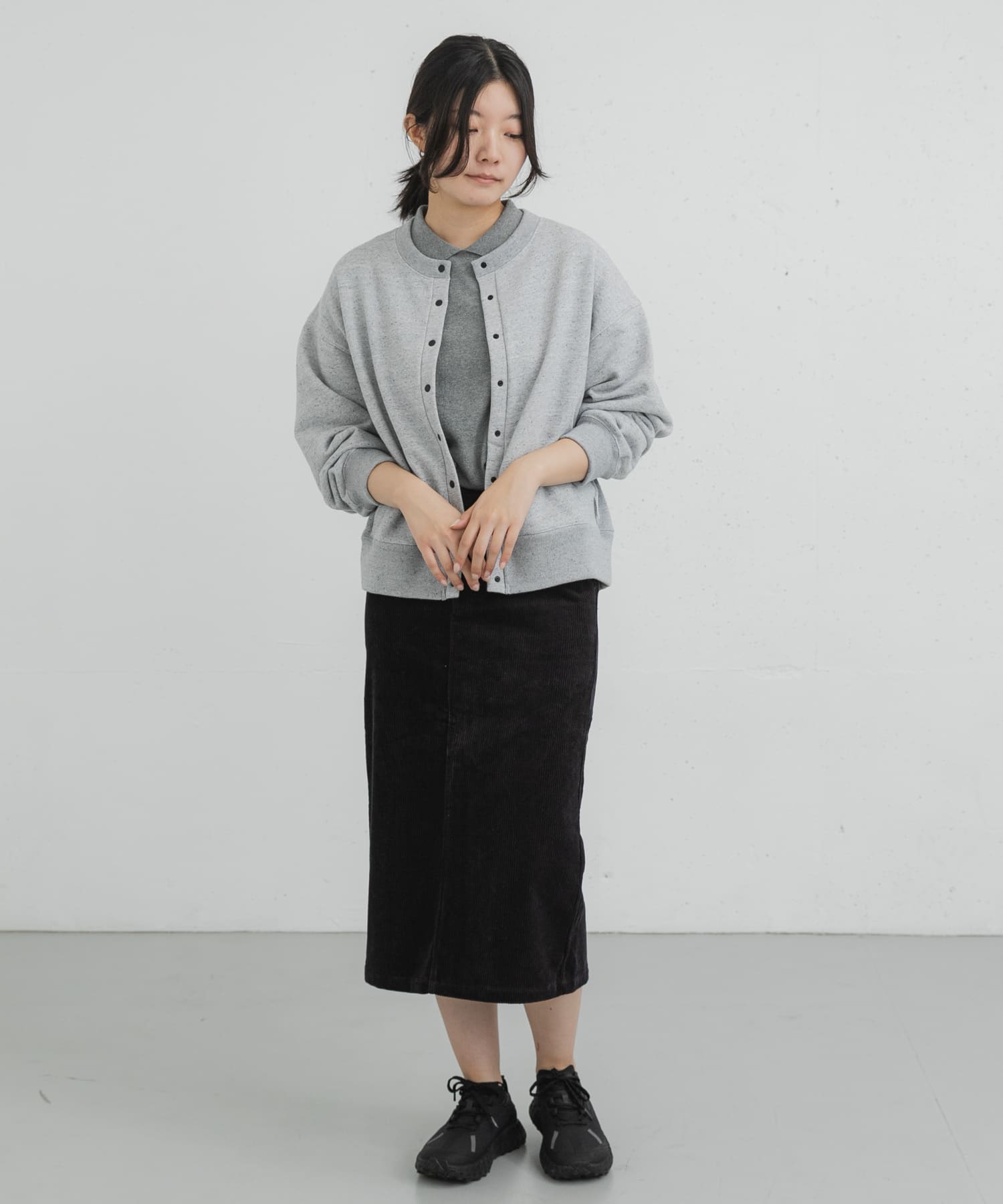 反毛裏毛スナップカーディガン(one 杢グレー): トップス｜URBAN