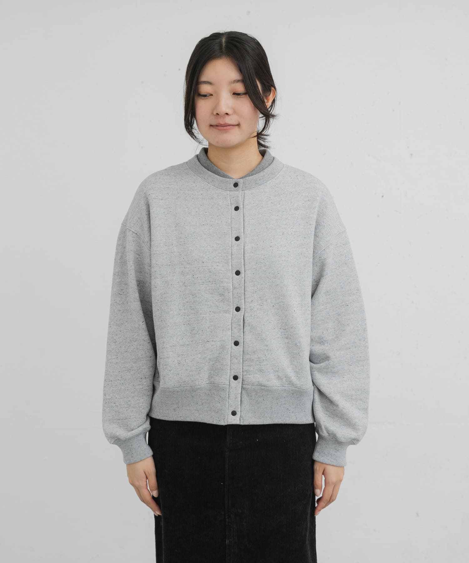 反毛裏毛スナップカーディガン(one 杢グレー): トップス｜URBAN