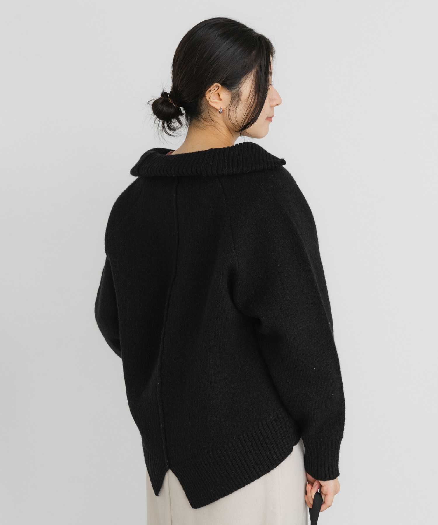 プレーティングハーフジップニットプルオーバー(one ブルー): トップス