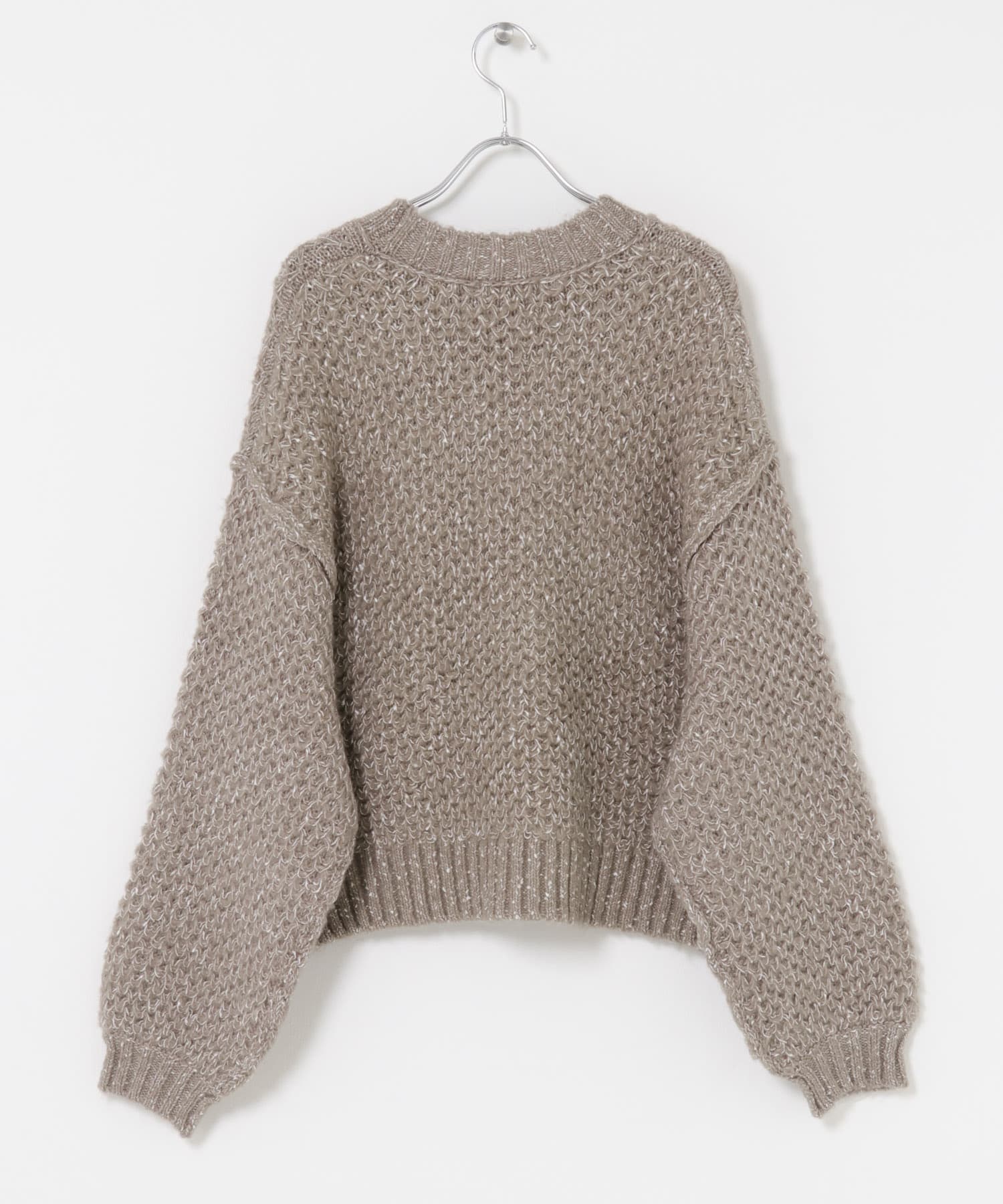 ネップMIXクルーニット グレージュ One