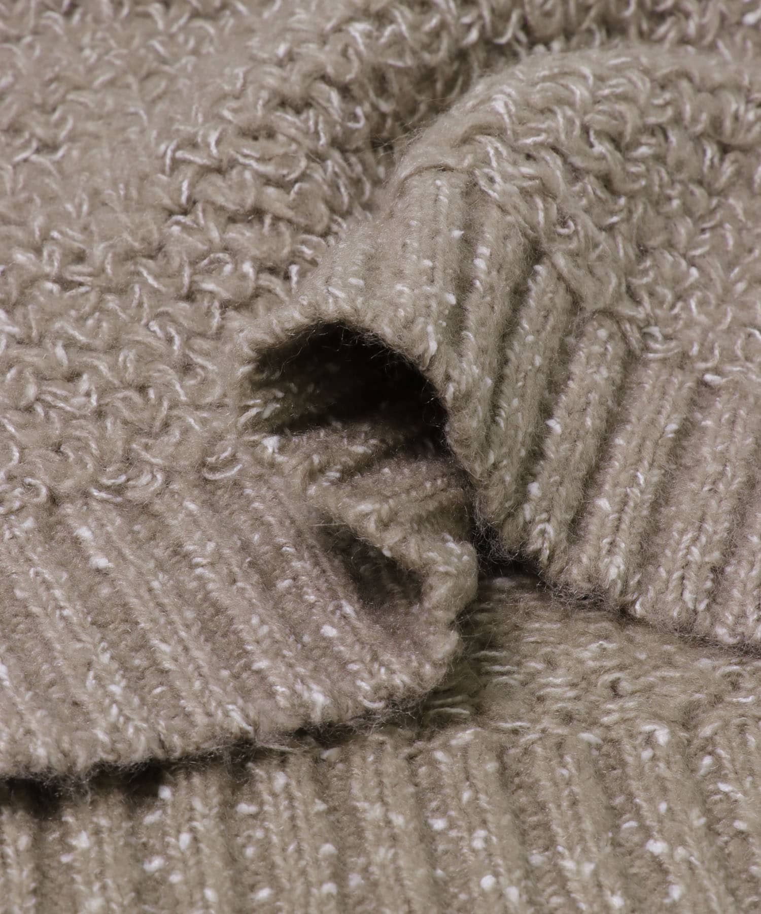 ネップMIXクルーニット グレージュ One