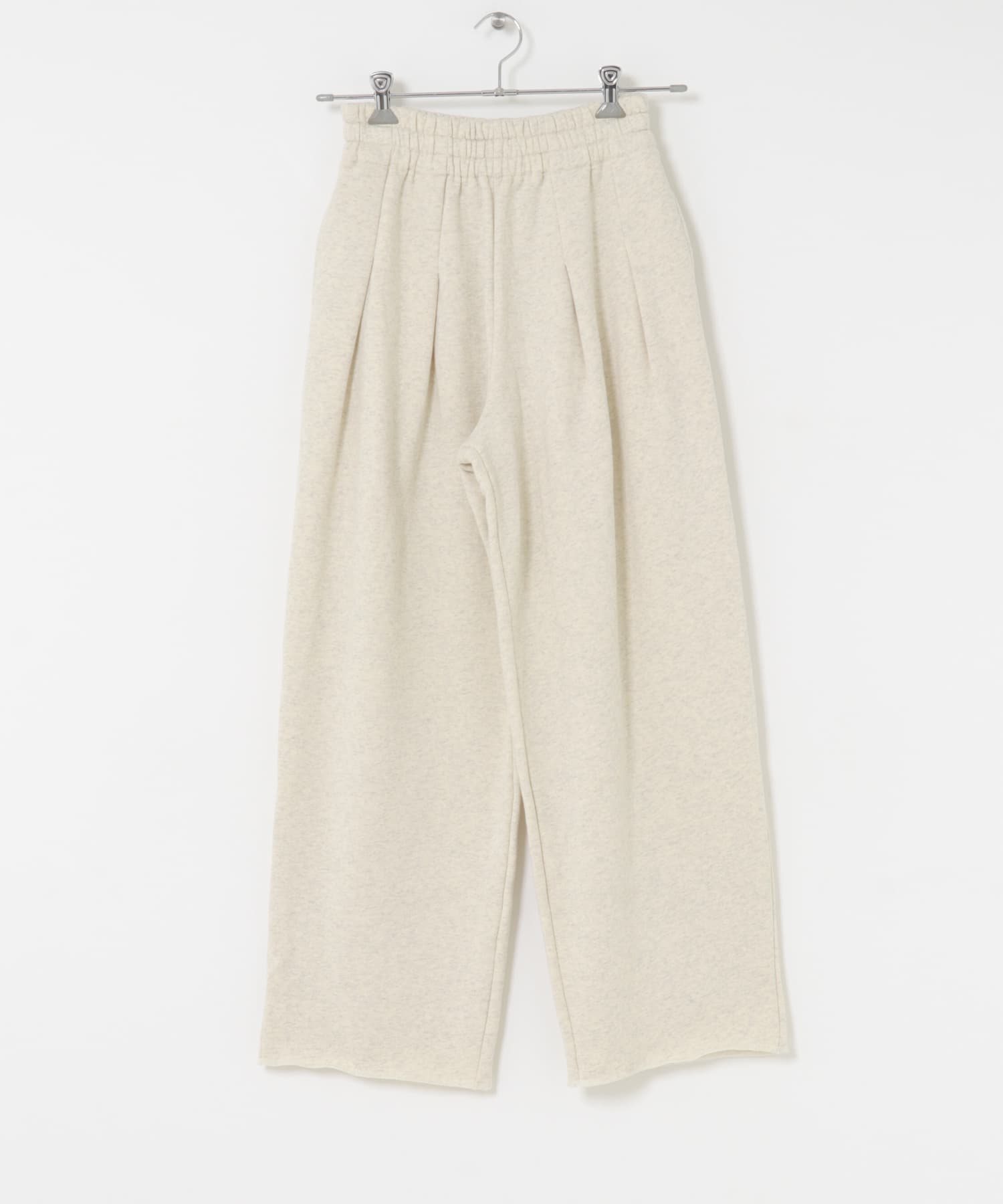ボタニルプライム裏起毛タックパンツ シロ杢 one