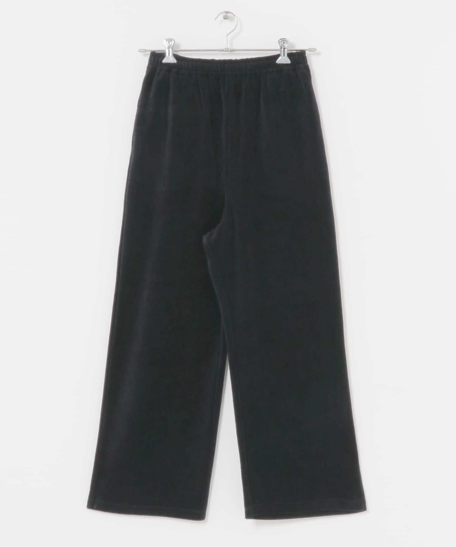 ベロアストレートパンツ ブラック One