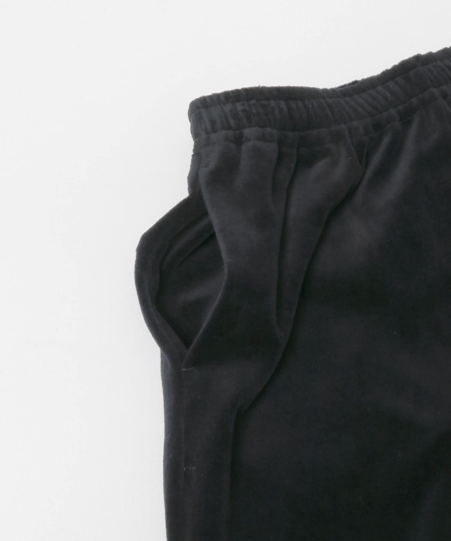 ベロアストレートパンツ ブラック One