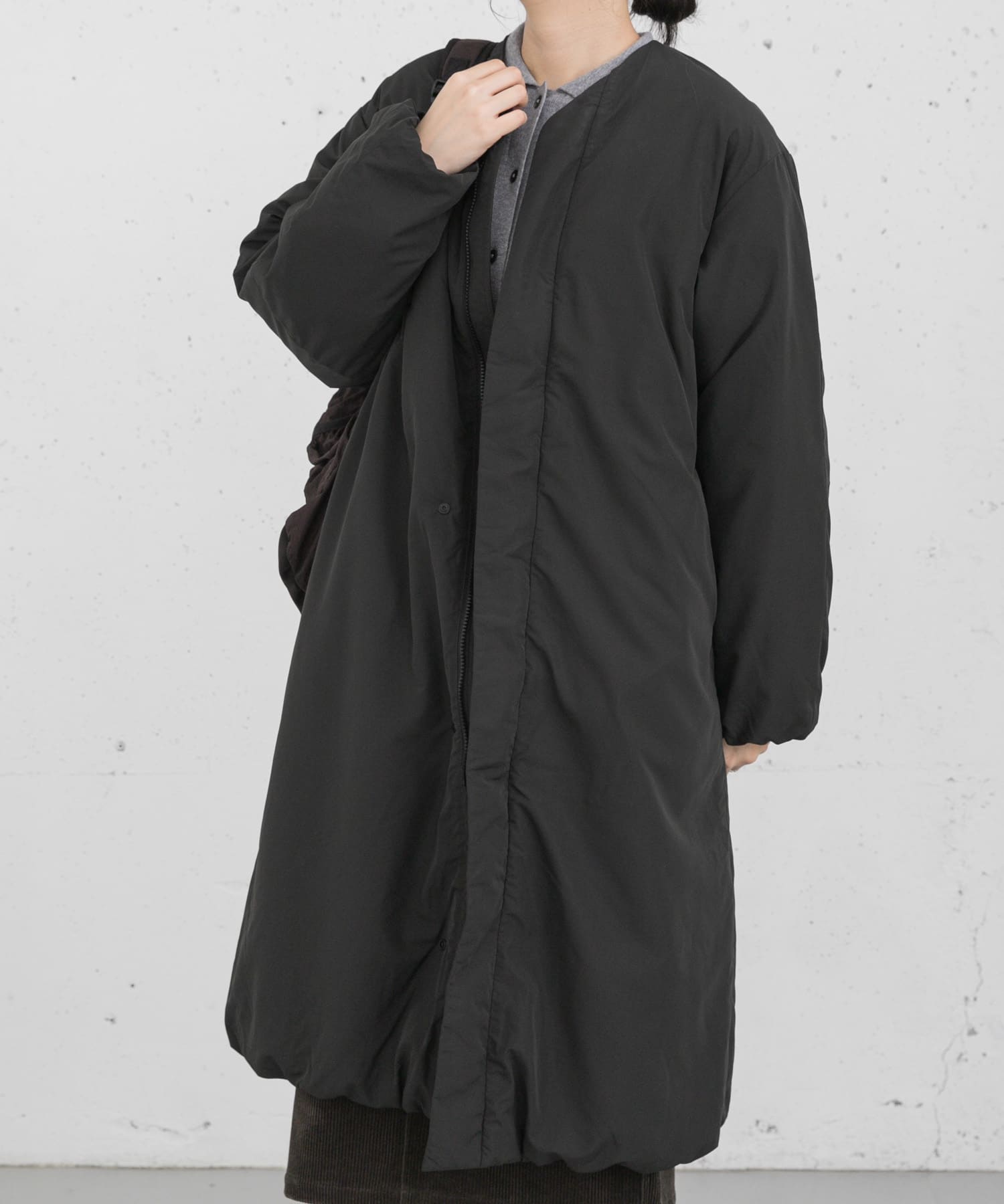 『UR TECH』中綿 ノーカラーコート
