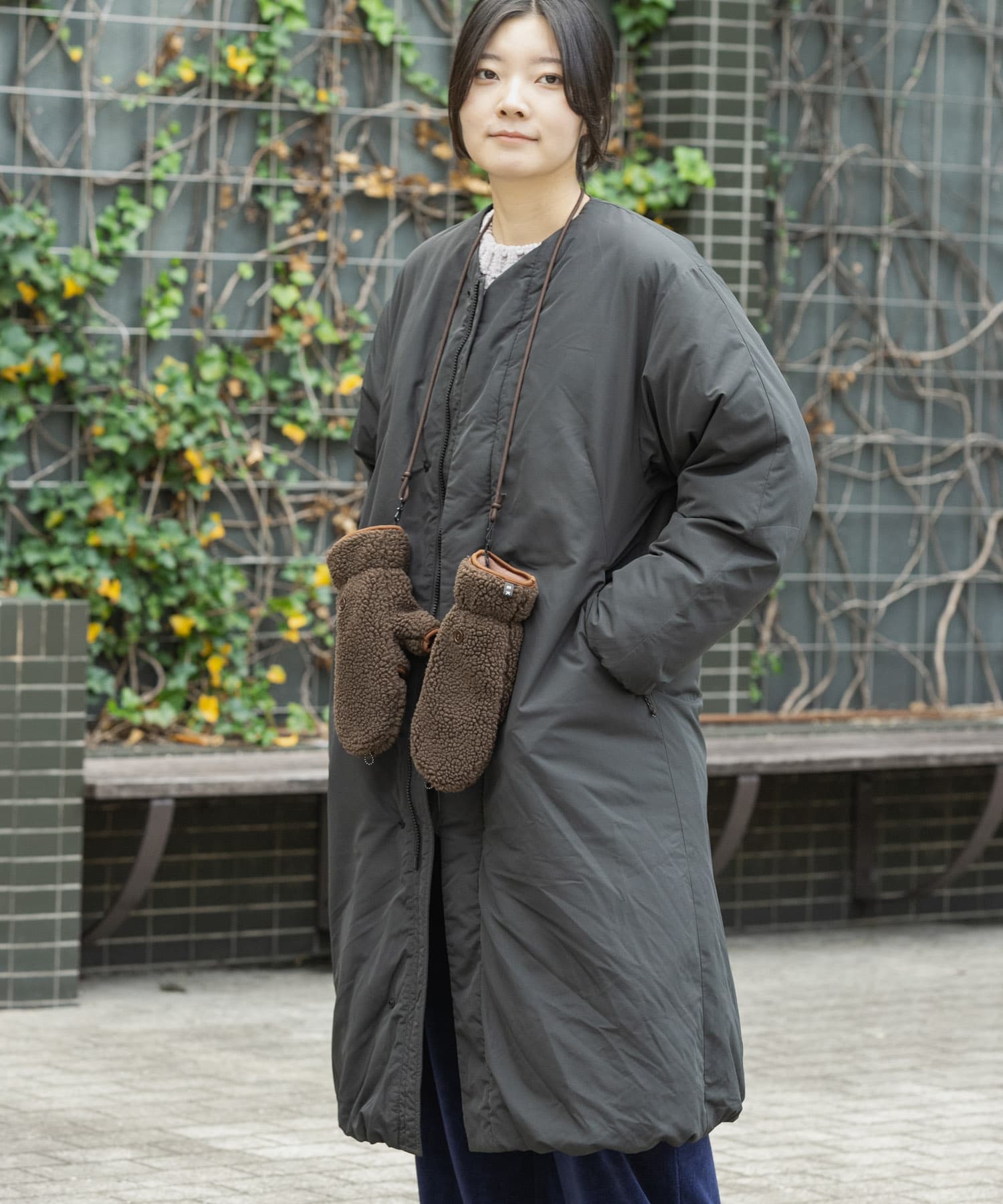 『UR TECH』中綿 ノーカラーコート