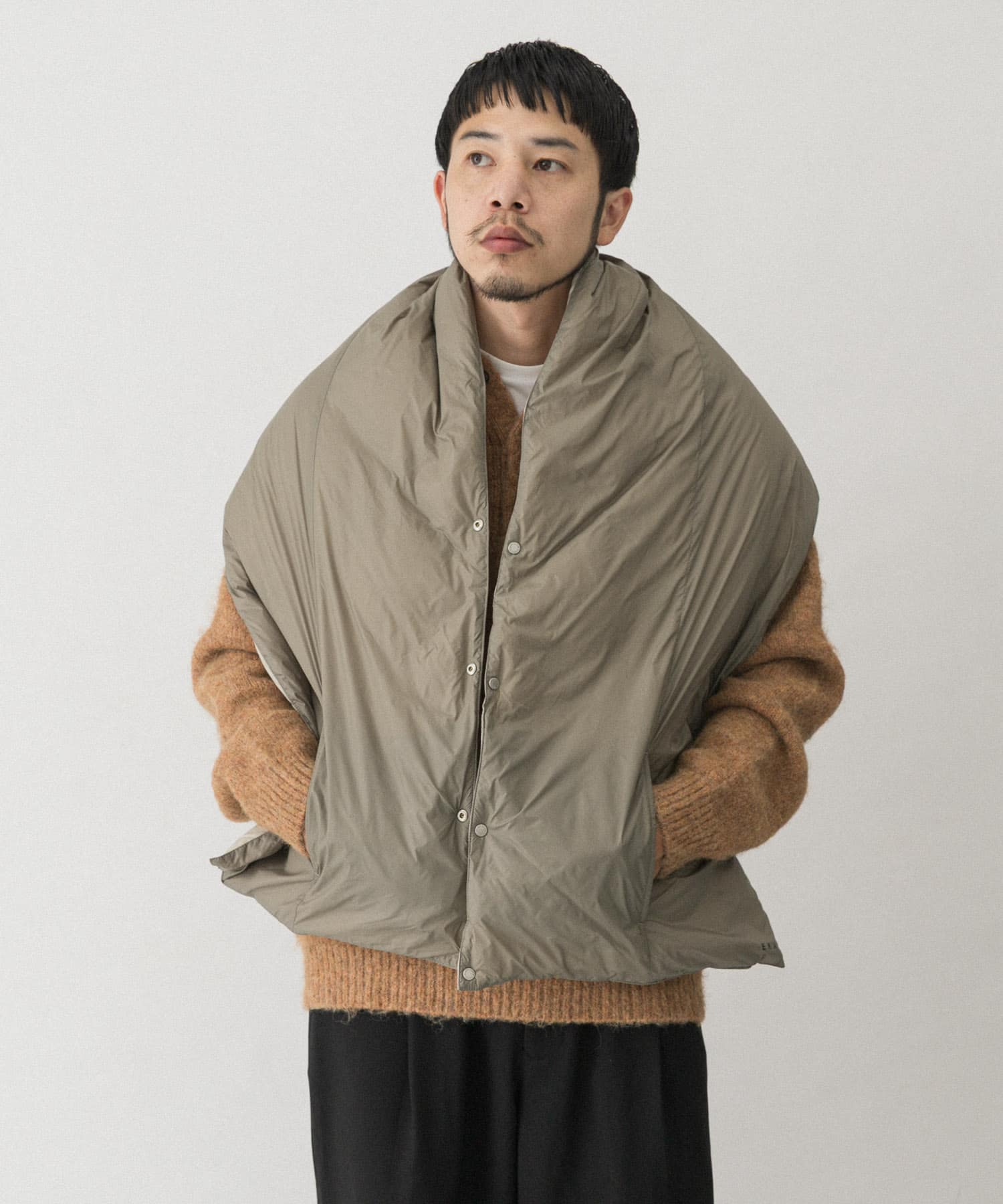 『別注』TAION×EKAL　リバーシブルダウンショール I GRY/KHK One