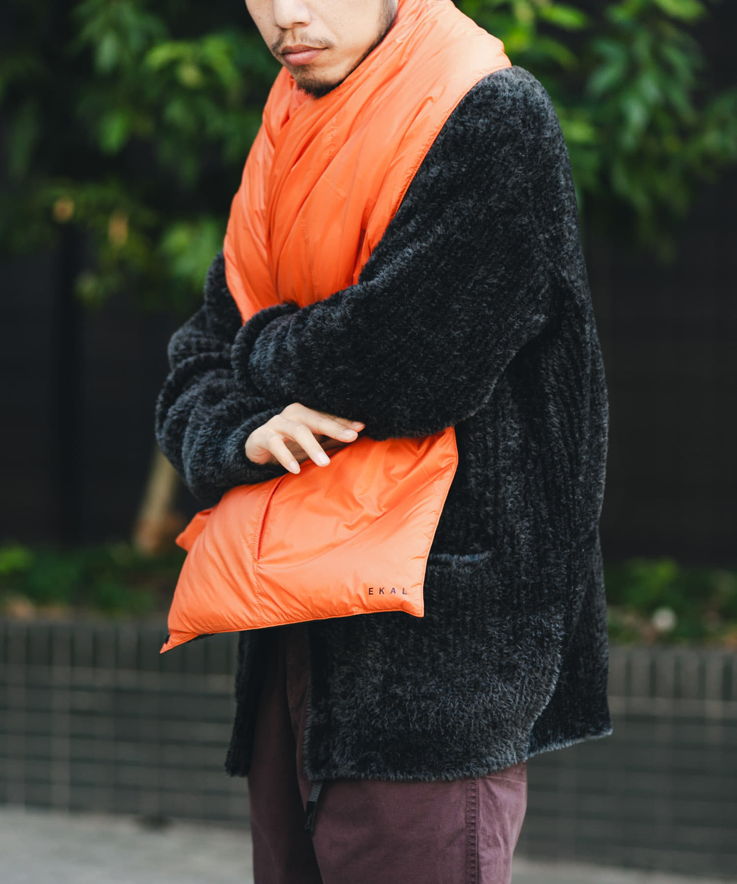 『別注』TAION×EKAL　リバーシブルダウンショール CHOCO/ORG One