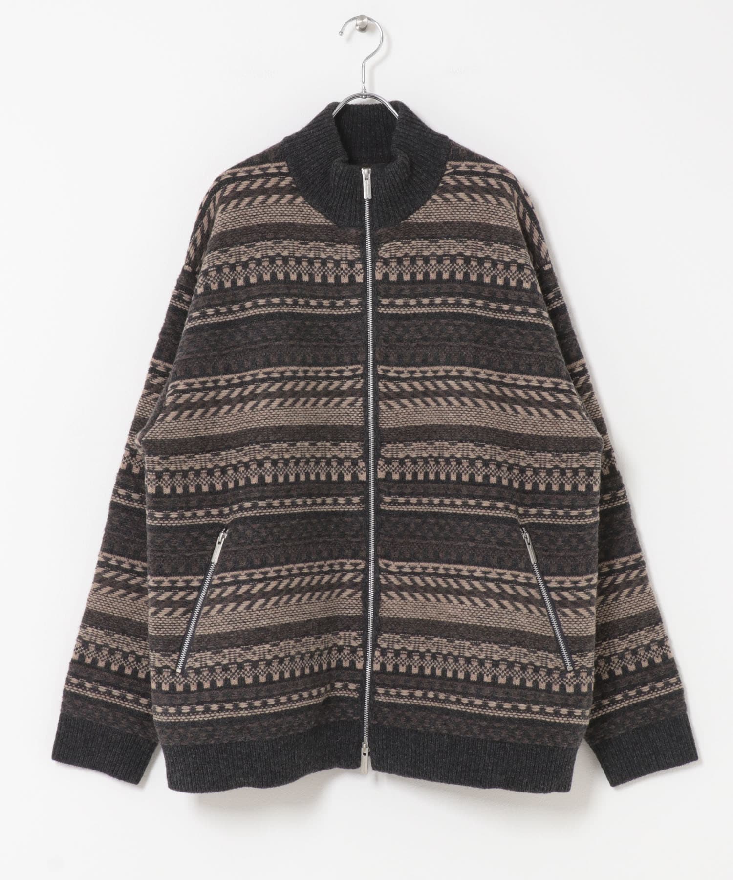 White Mountaineering　FAIR ISLE ZIP UP SWEATER