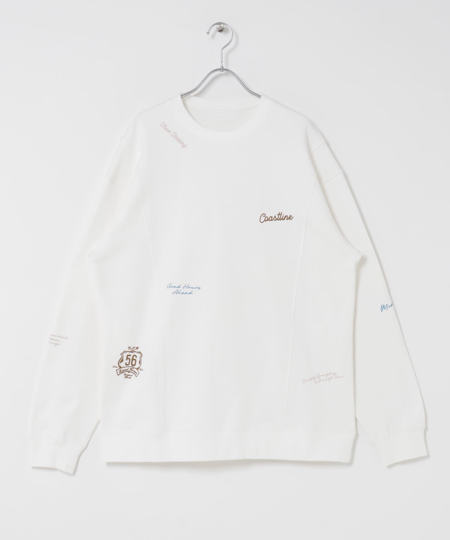 ランダムプリント スウェットプルオーバー WHT M