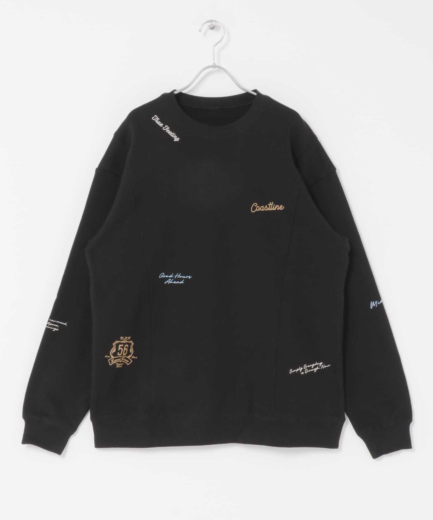 ランダムプリント スウェットプルオーバー BLK M