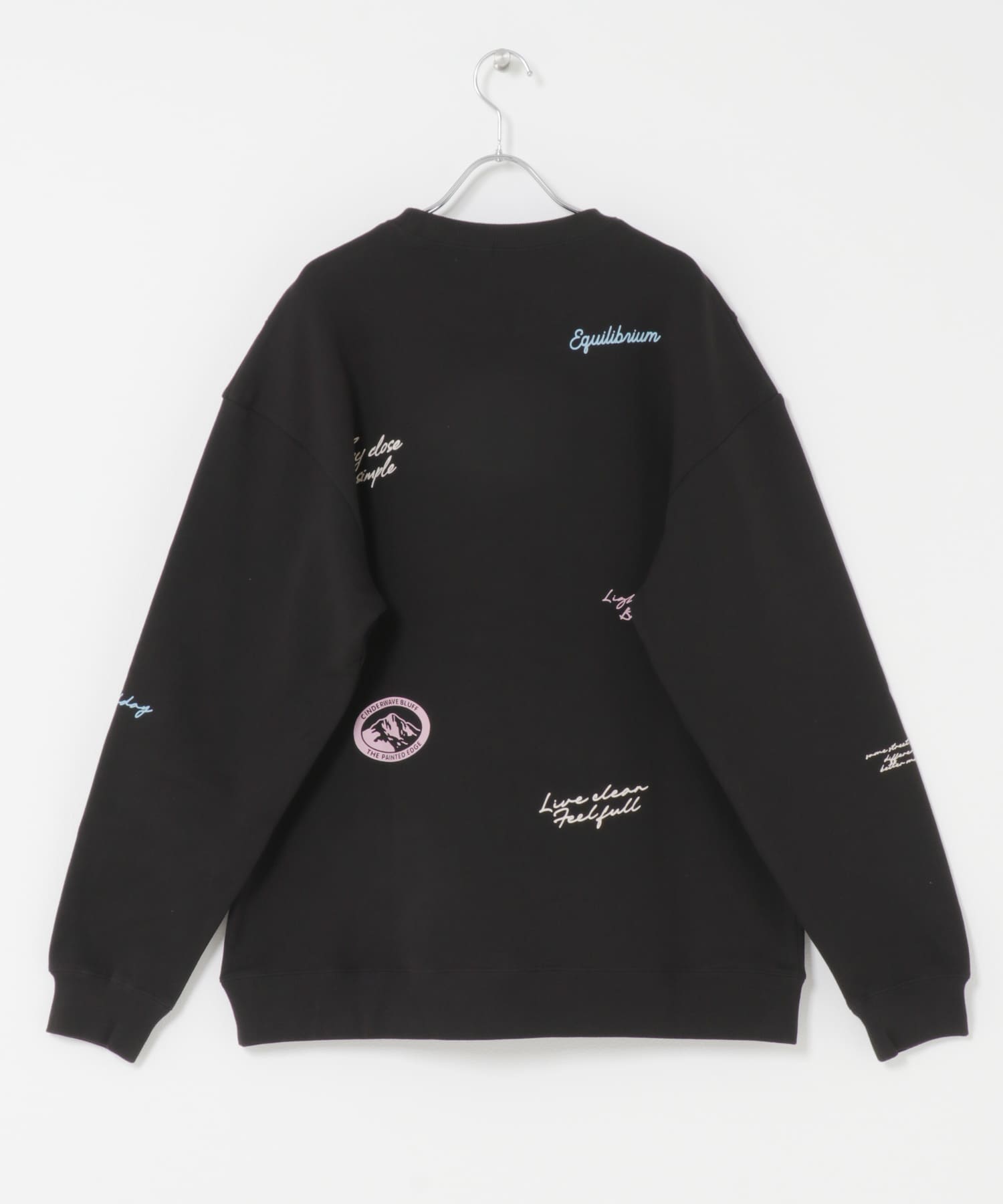 ランダムプリント スウェットプルオーバー BLK M