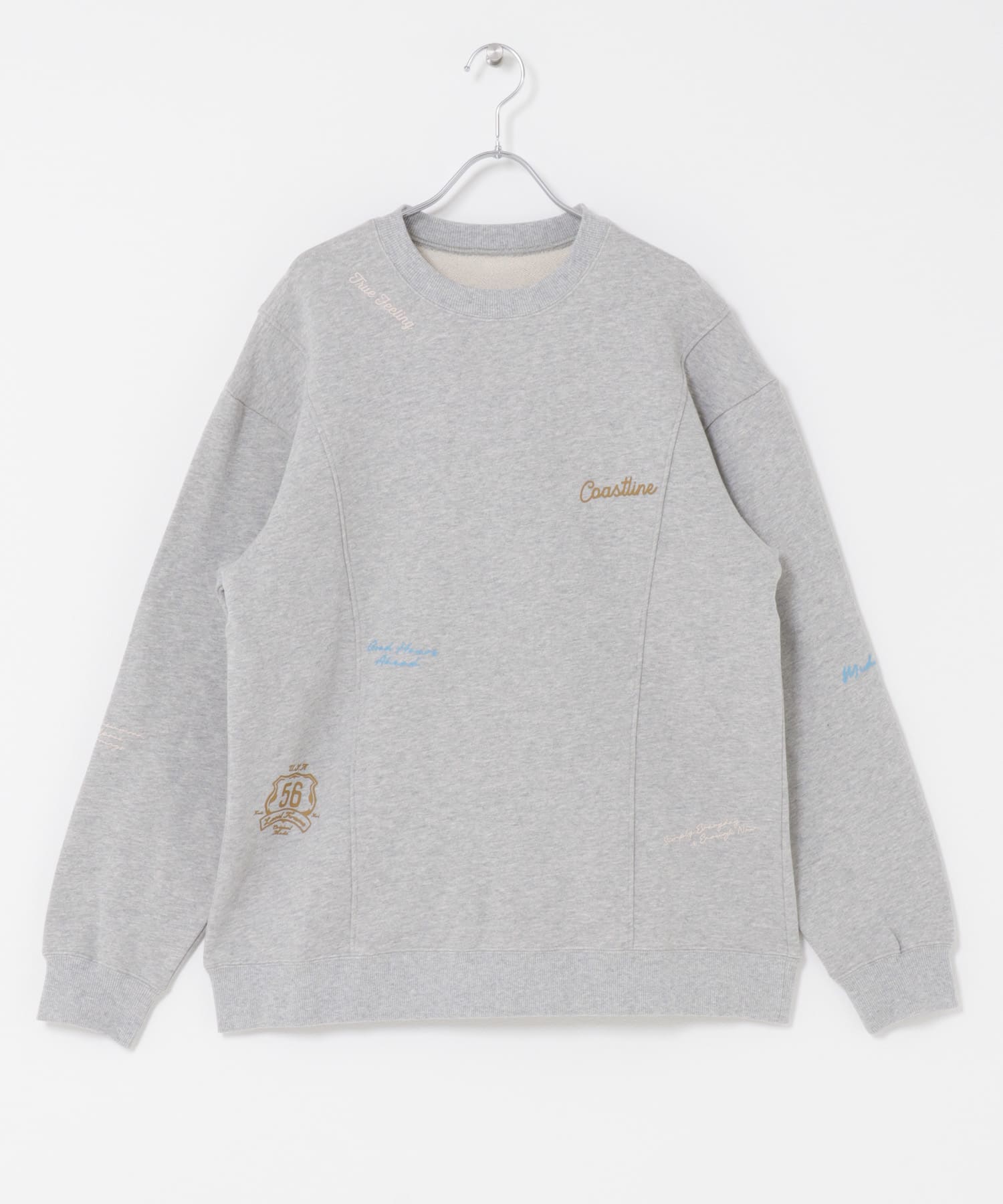 ランダムプリント スウェットプルオーバー GRY M