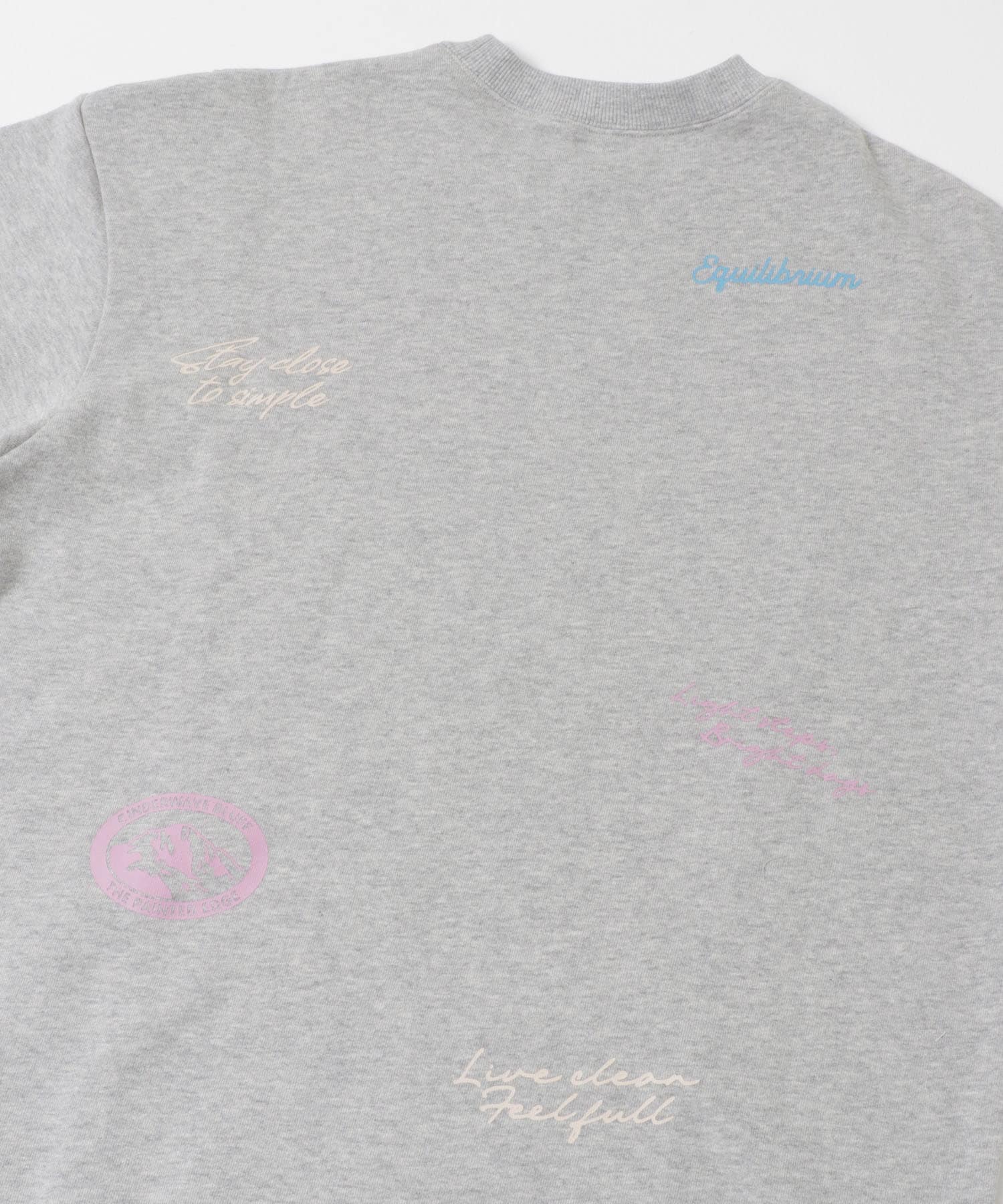 ランダムプリント スウェットプルオーバー GRY M