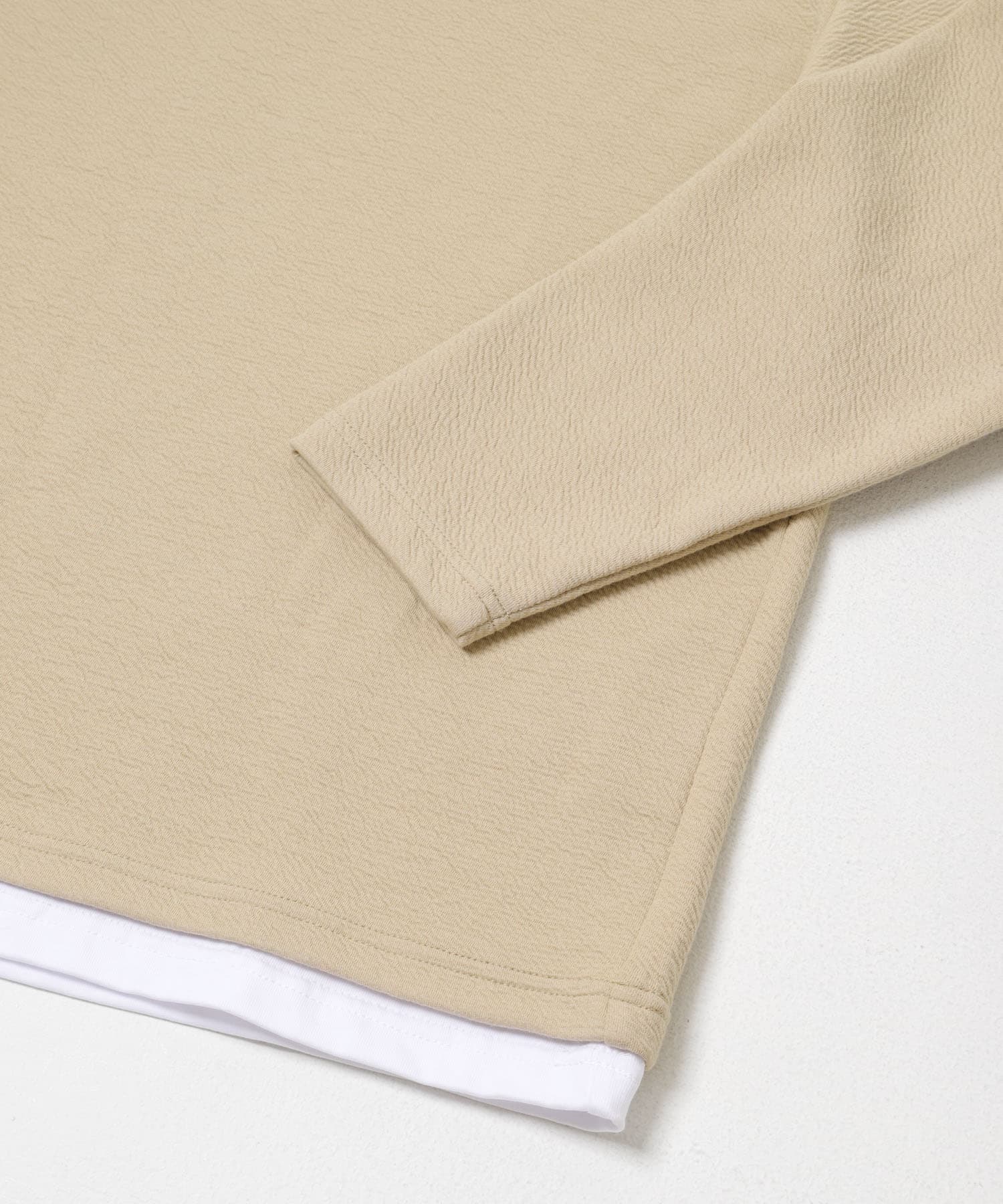 フェイクレイヤード ジャカード スキッパー BEG M