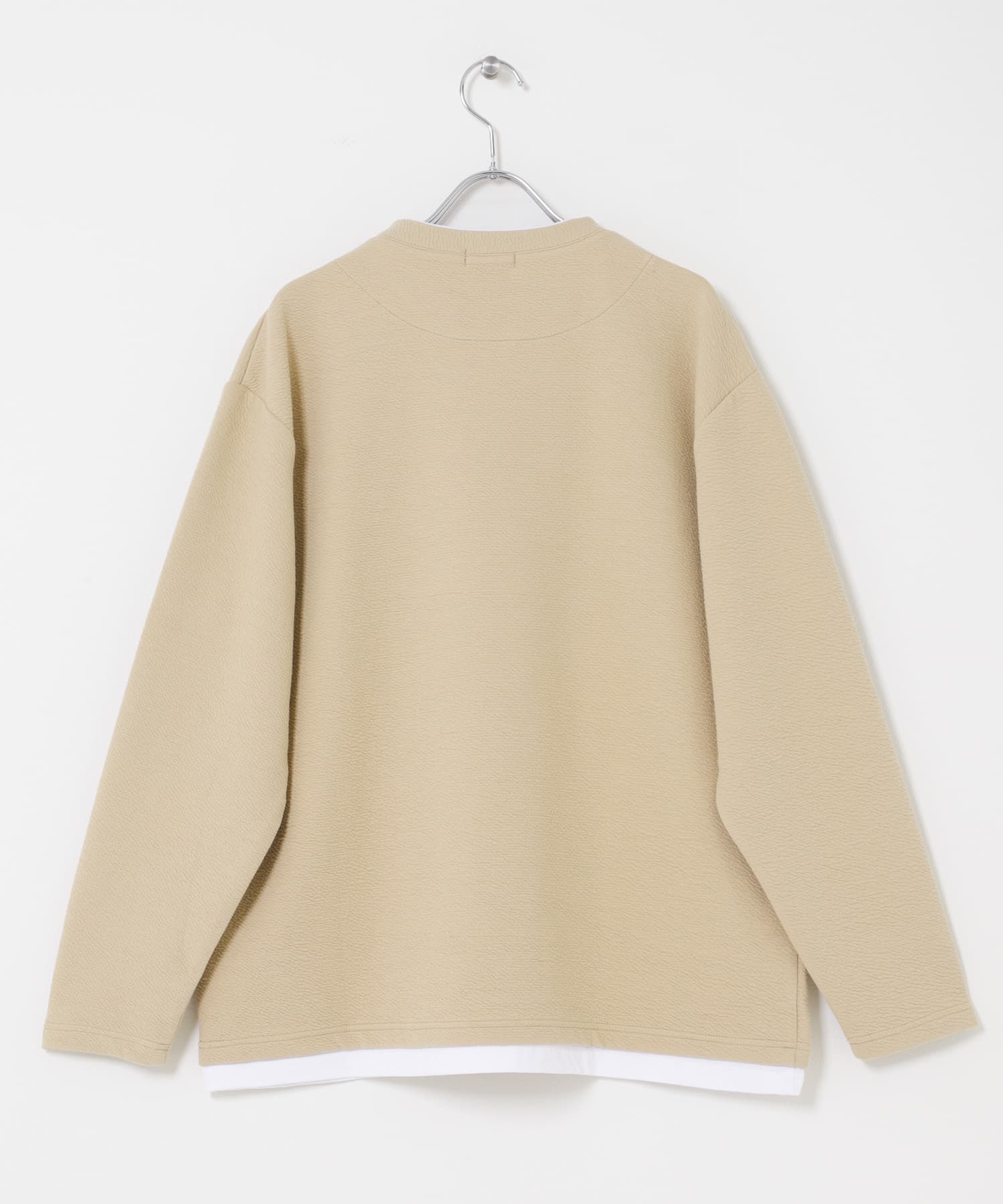 フェイクレイヤード ジャカード スキッパー BEG M