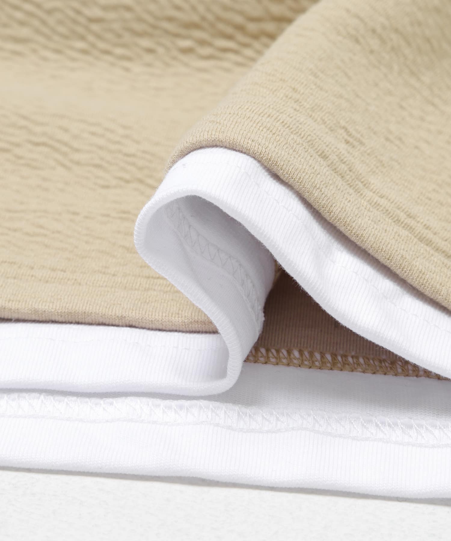 フェイクレイヤード ジャカード スキッパー BEG M