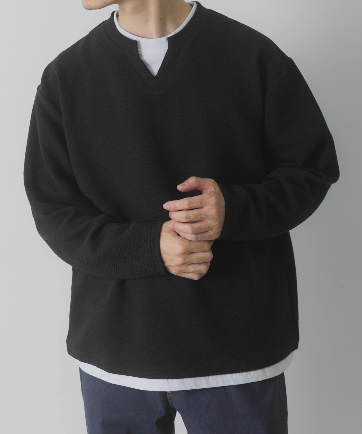 フェイクレイヤード ジャカード スキッパー