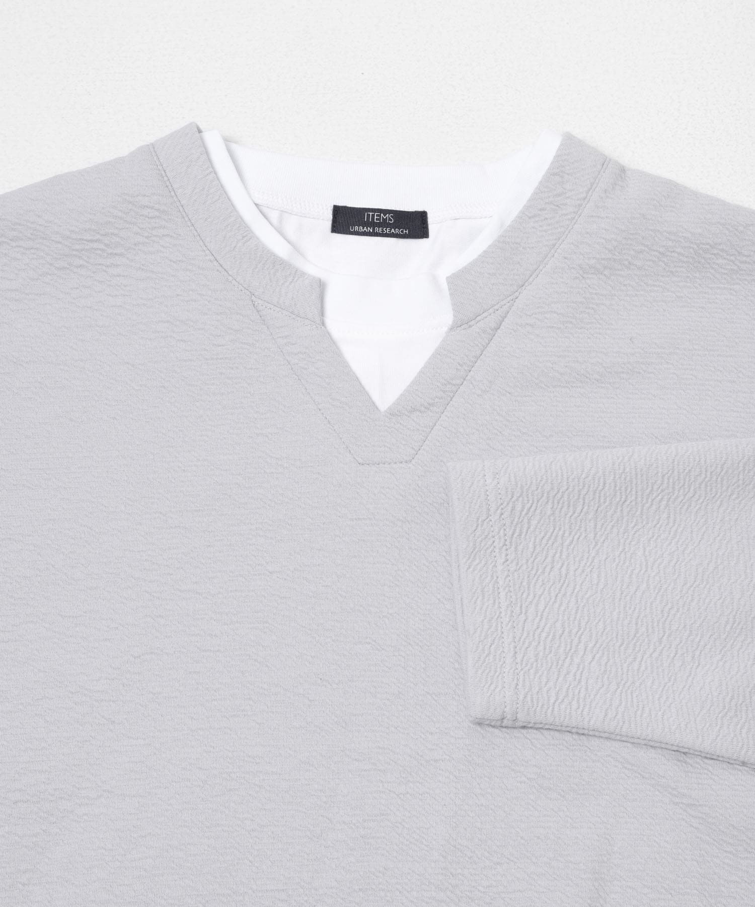 フェイクレイヤード ジャカード スキッパー GRY M