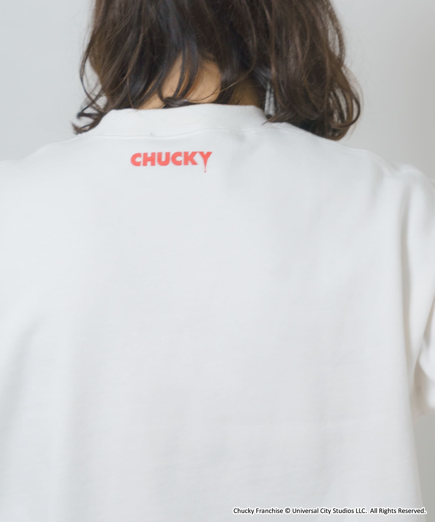 『別注』UNIVERSAL MOVIEスウェット CHUCKY WHT M