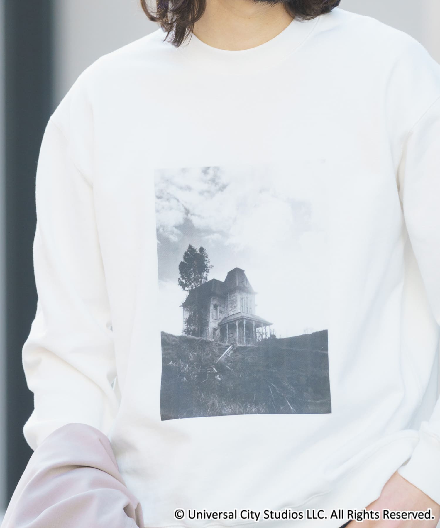 『別注』UNIVERSAL MOVIEスウェット PSYCHO WHT M