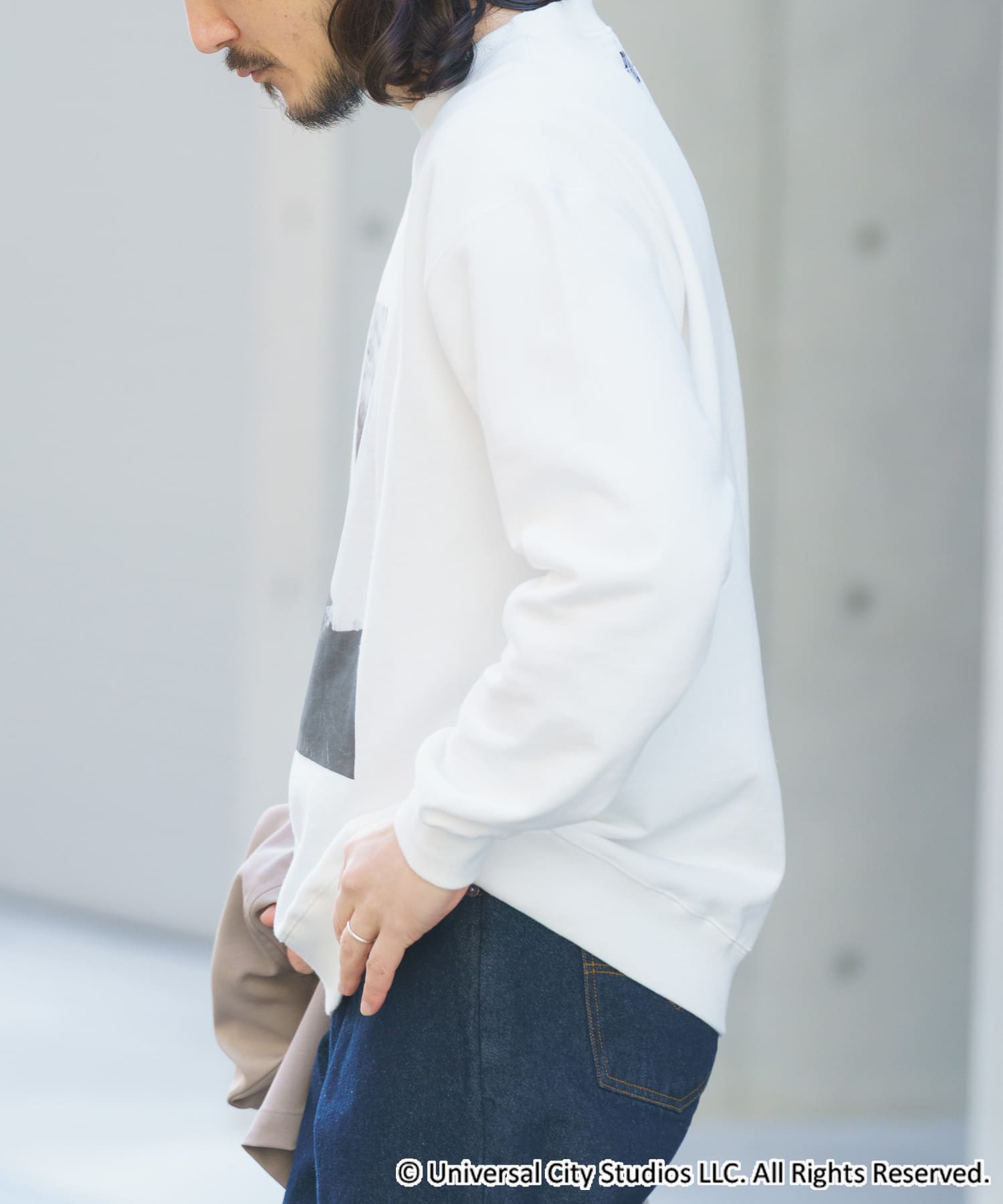 『別注』UNIVERSAL MOVIEスウェット PSYCHO WHT M