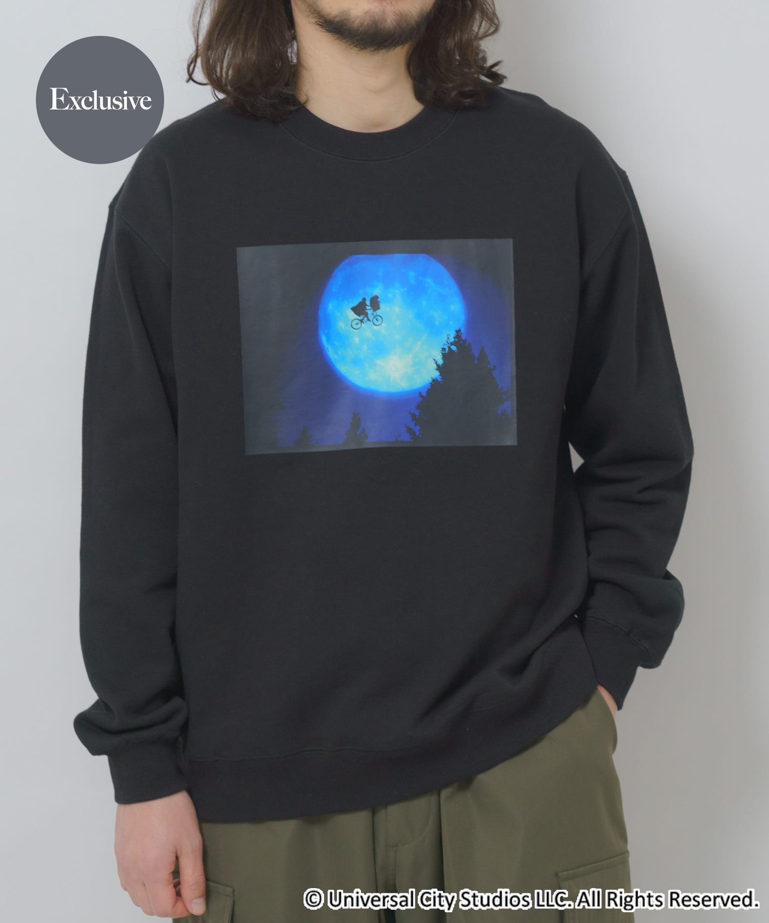 『別注』UNIVERSAL MOVIEスウェット ET BLK M