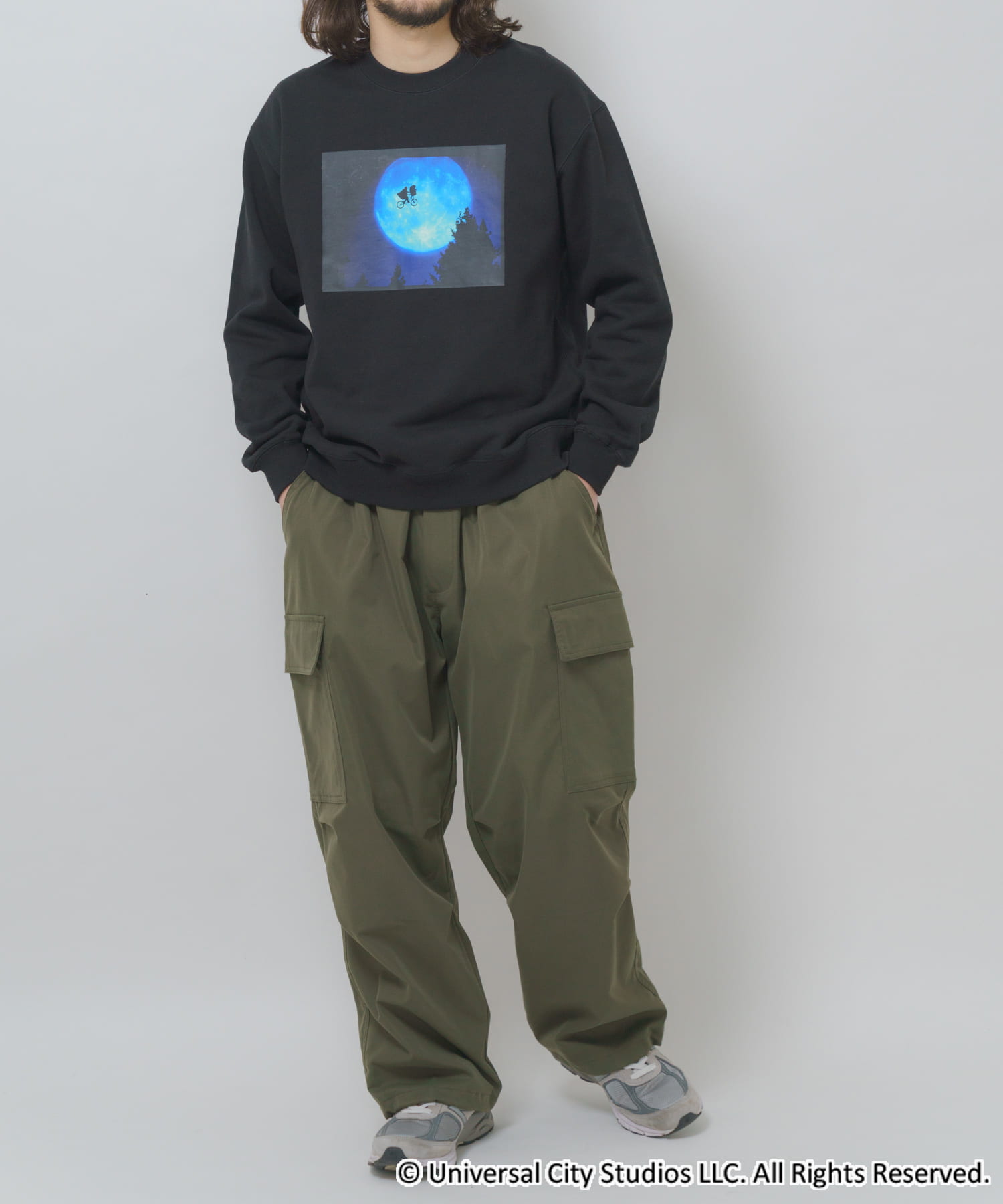 『別注』UNIVERSAL MOVIEスウェット ET BLK M