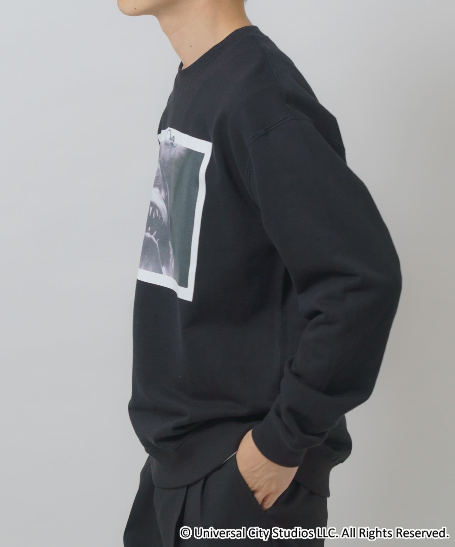 『別注』UNIVERSAL MOVIEスウェット JAWS BLK M