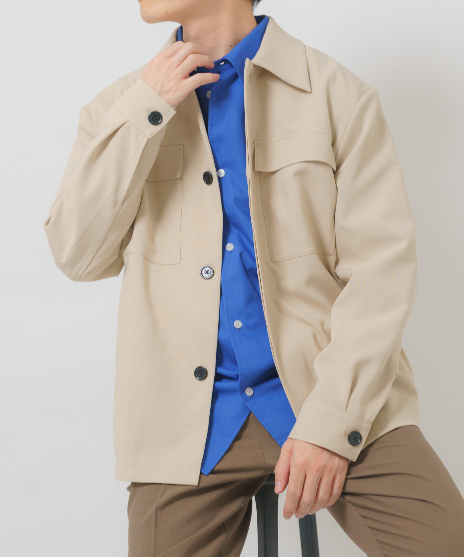 2way ストレッチ比翼ジャケット