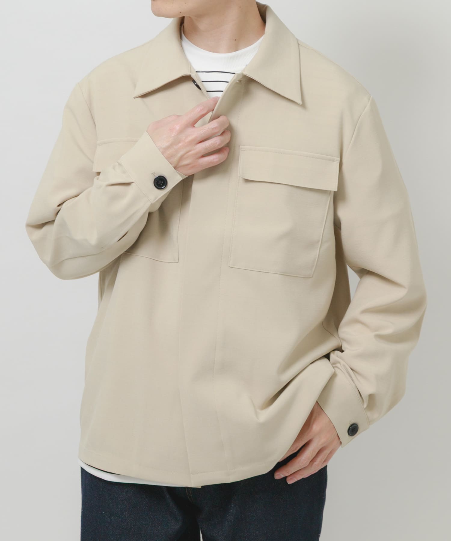 2way ストレッチ比翼ジャケット