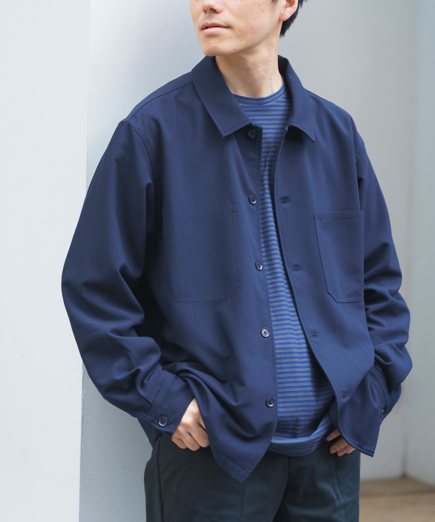 『撥水/防汚/接触冷感』多機能ダブルポケットシャツジャケット(楽着シリーズ)